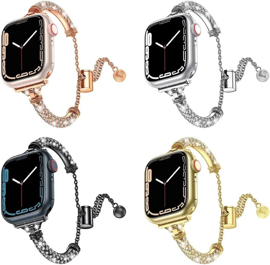 Diamond Metal Strap for Apple Watch Ultra 49Mm Band Correa 38/40Mm 42Mm 44Mm Iwatch Serie 8 7 6 SE 5 4 41Mm 45Mm Bracelet Woman
