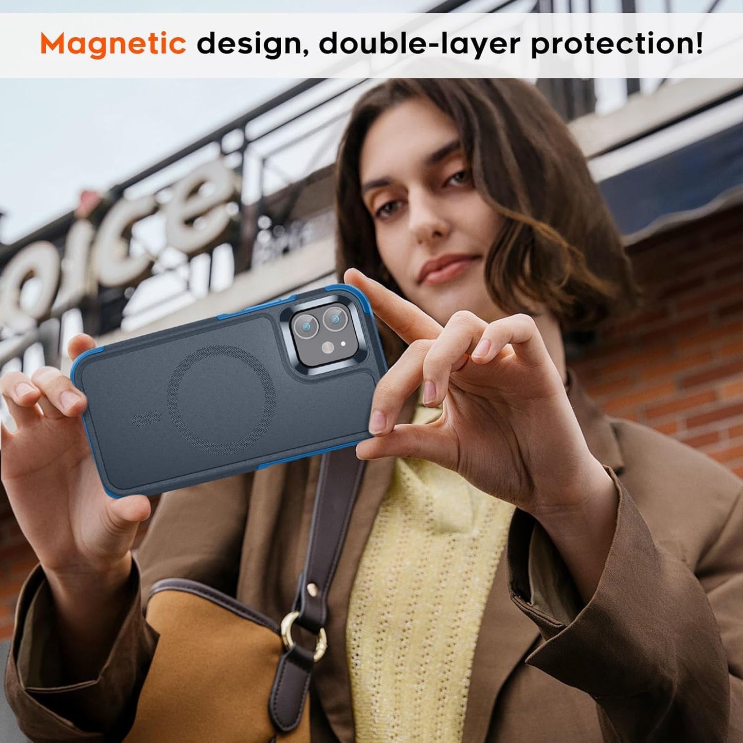 For Iphone 12 Case,Iphone 12 Pro Case,[Compatible with Magsafe][12 FT Military Grade Drop Protection] 2X[Tempered Glass Screen Protector] Magnetic Phone Case for Iphone 12/12 Pro,Deep Blue