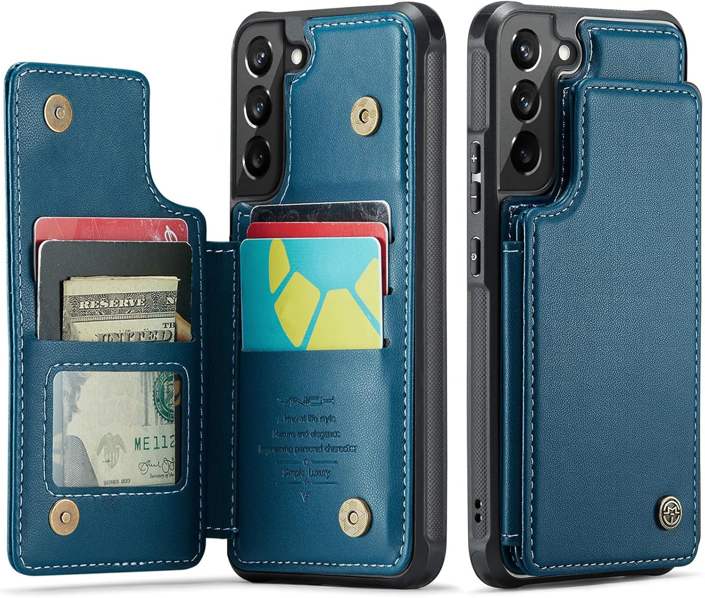 For Samsung Galaxy S22 plus Case with Card Holder, for Samsung S22 plus Wallet Case for Women Men with RFID Blocking, Durable Kickstand Shockproof Case for Galaxy S22 plus 5G, Purple