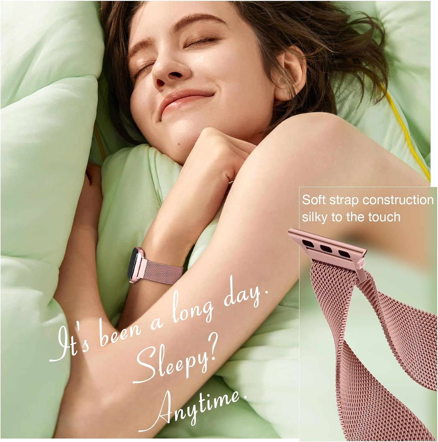 BELONGME 3 Pack Mesh Loop Compatible with Apple Watch Band 40Mm 41Mm 38Mm 42Mm 44Mm 45Mm 49Mm Series Ultra SE 9 8 7 6 5 4 3 2 1 Women Men, Stainless Steel Metal Strap Magnetic Clasp for Iwatch Bands