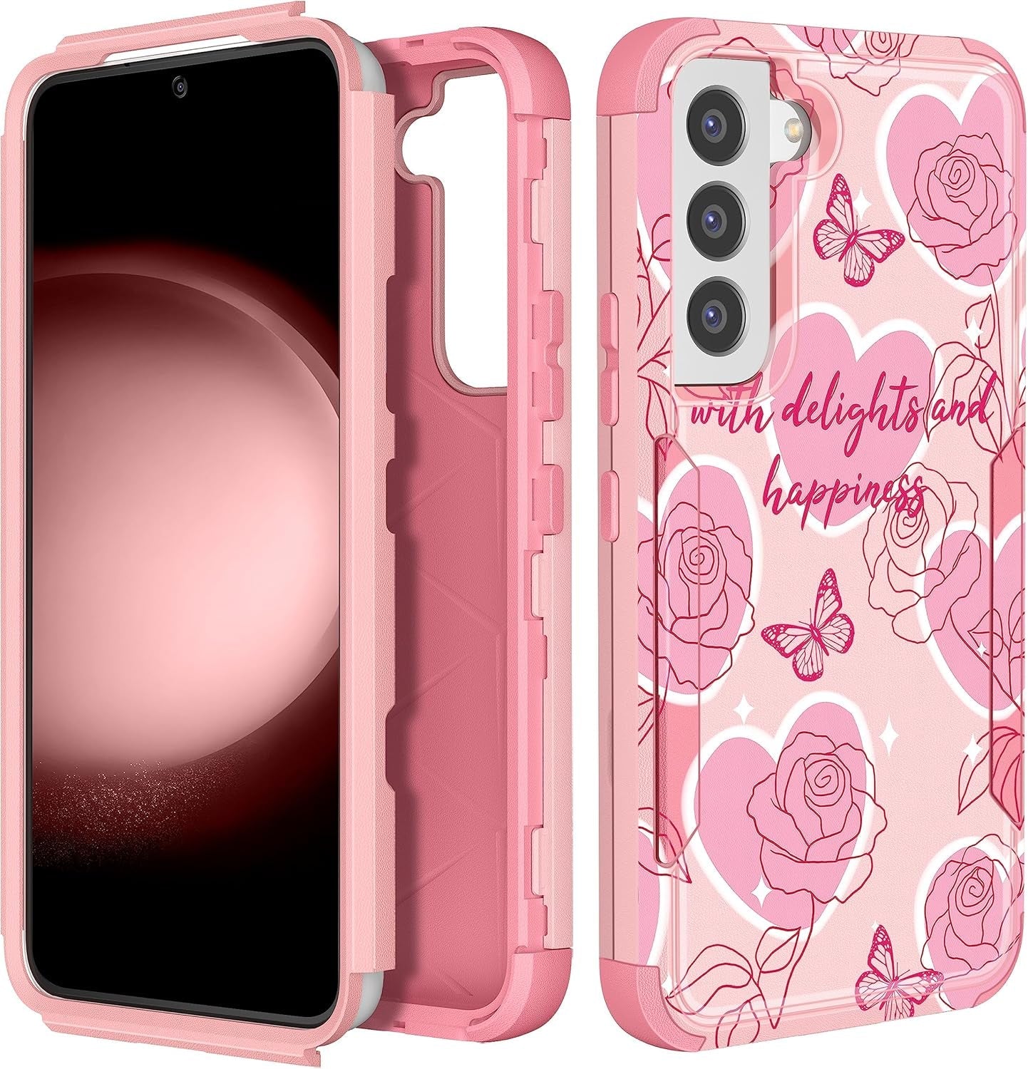 For Samsung Galaxy S22 Case Heavy Duty Protective Designer Strawberry Drop Tested Cute Cases for Men Women Girls Shockproof Protection Rugged Bumper Phone Cover for Galaxy S22 6.1"