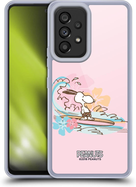 Head Case Designs Officially Licensed Peanuts Surf Beach Snoopy Soft Gel Case Compatible with Samsung Galaxy A53 5G (2022)