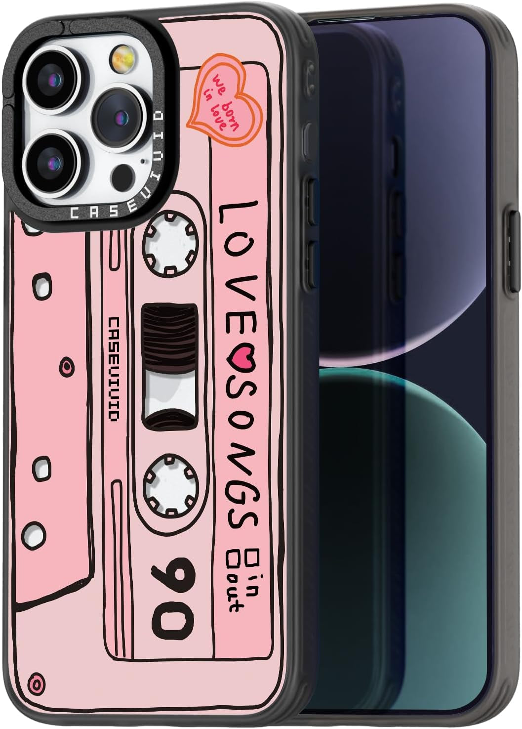 Casevivid Compatible for Iphone 15 Pro Case Cute Aesthetic - Durable Fashion Funny Phone Case - Girly Butterfly Pattern Print Cover Design for Woman Girl 6.1 Inches Black  CASEVIVID Cassette Tape Basic 