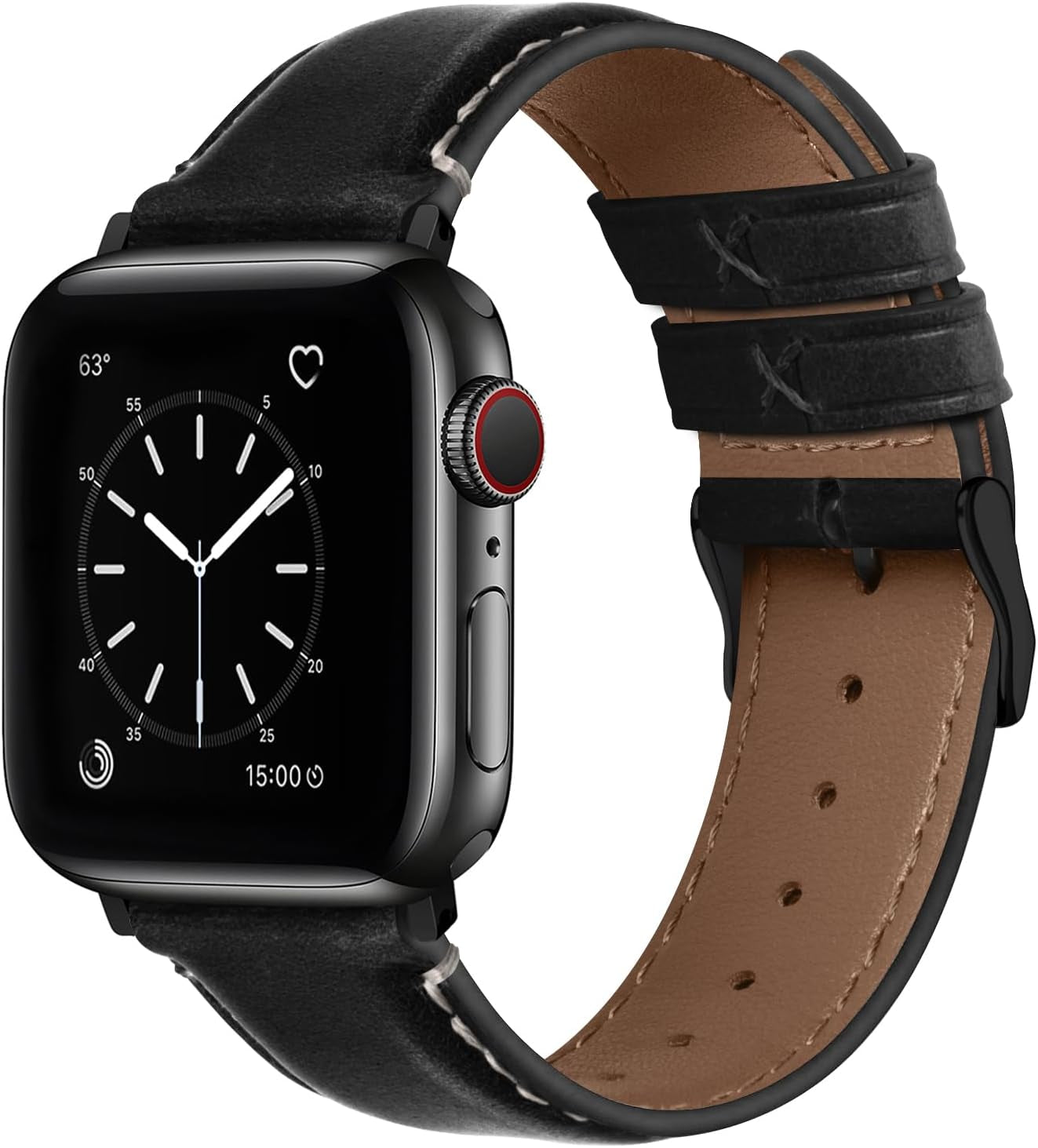 Fullmosa Retro Leather Bands Compatible with Apple Watch 38Mm 40Mm 41Mm for Men Women, Top Grain Real Leather Strap for Iwatch Series 9/8/7/6/5/4/3/2/1/SE/SE2, Brown+Black Buckle