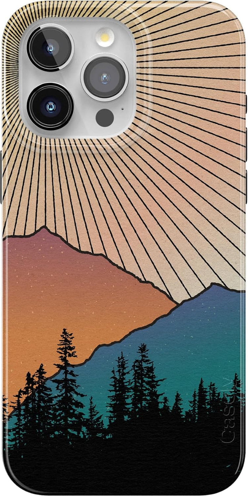 Casely Iphone 15 Pro Case | Field of Flowers | Pastel Floral | Classic Case | Compatible with Magsafe and Action Button  Casely Golden Hour | Mountain Sunset  