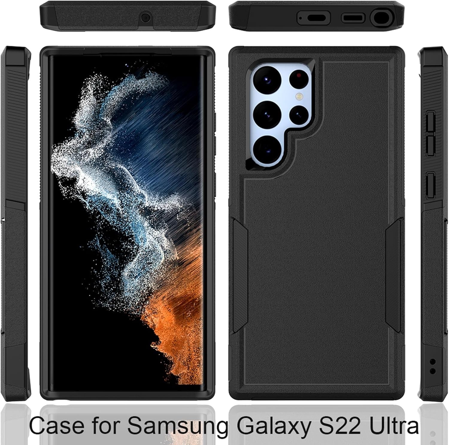 For Samsung Galaxy S22 Ultra Case: Dual Layer Protective Heavy Duty Cell Phone Cover Shockproof Rugged with Screen Protector - Military Protection Bumper Tough - Samsung Galaxy S22 Ultra 5G, Purple