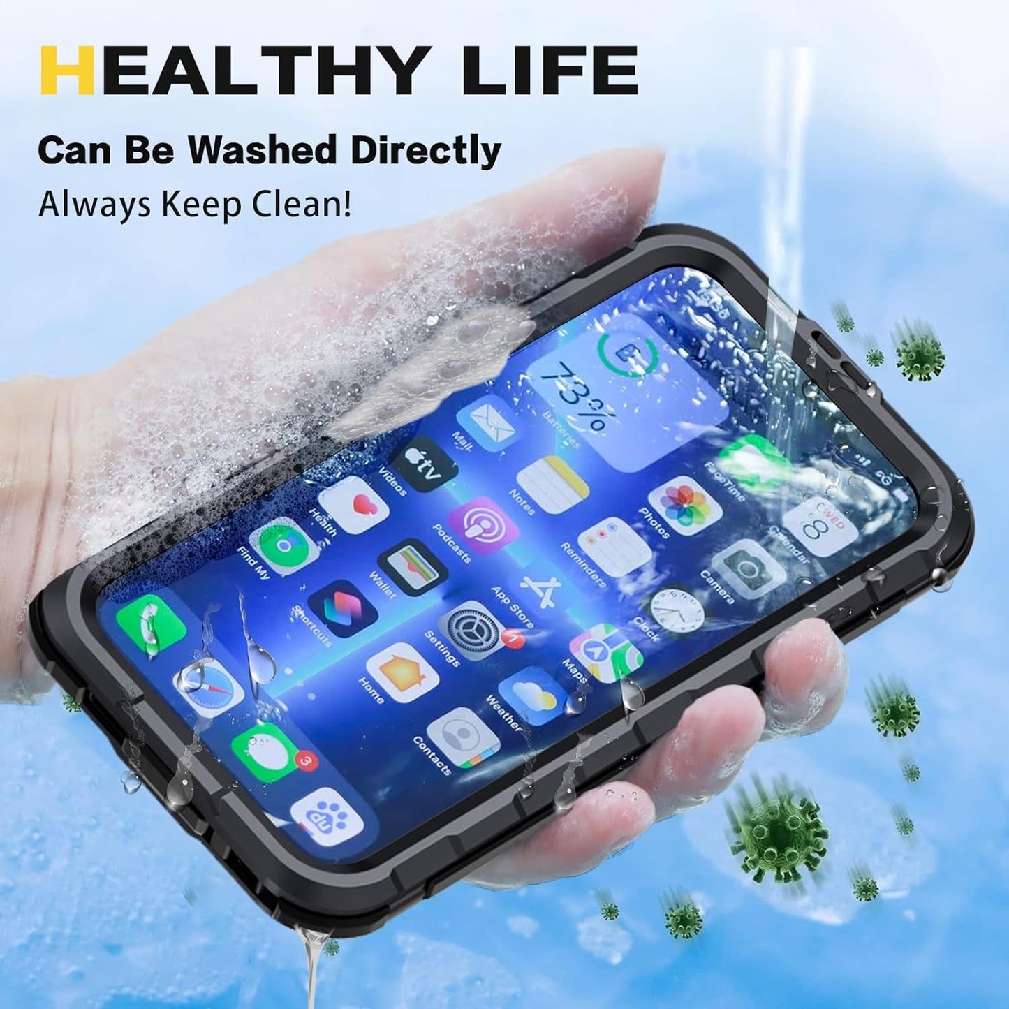 Evcing for Iphone 15 Pro Max Waterproof Case, [IP68 Underwater][Military Dropproof, Shockproof][Compatible with Magsafe][Full Body Metal], Heavy Duty Phone Cover for Iphone 15 Promax, 6.7 Inch (Black)  EVCING   