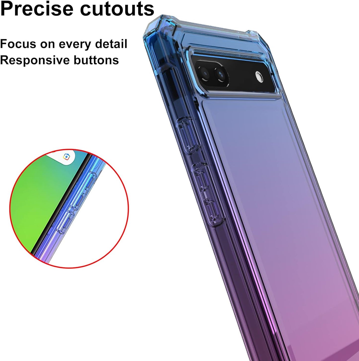 Ailiber Case for Pixel 6A, Google Pixel 6A Phone Case with Screen Protector, 2 Layer Structure Protection, Shockproof Corner TPU Bumper, Heavy Duty Rugged Silicone Phone Cover for Pixel 6A-Blue Pink  Ailiber   