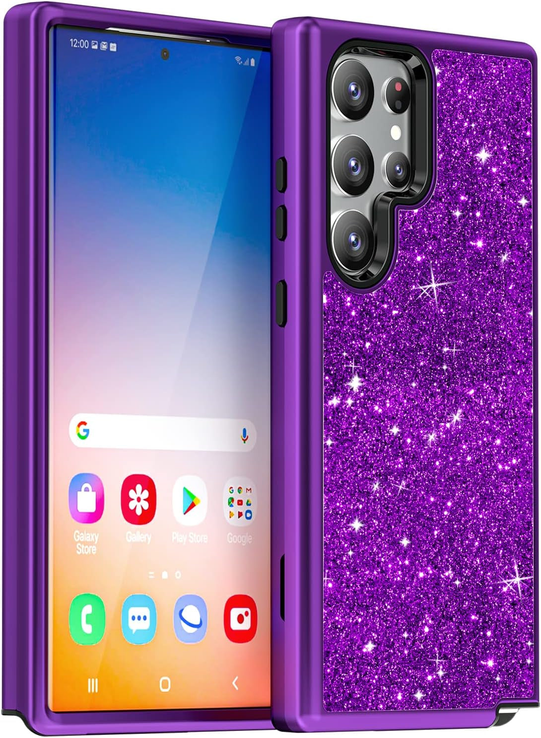 Aicase for Samsung Galaxy S23 Ultra Case 5G,Bling Shiny Glitter Girly Heavy Duty Drop Protection Shockproof 3-Layer Military Protective Phone Case for Samsung S23 Ultra 6.8" 2023