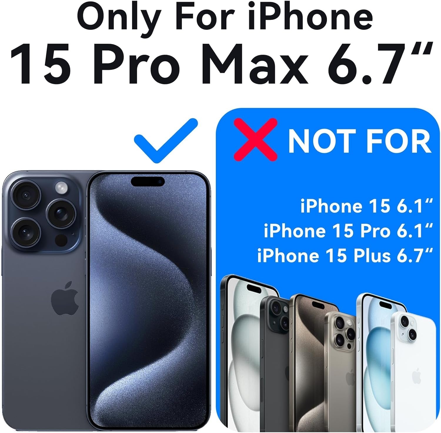 Mkeke Magnetic Clear for Iphone 15 Pro Max Case,[Compatible with Magsafe][Not-Yellowing] with 2X Screen Protector Shockproof Phone Case 2023  Shenzhen Make Technology Company Limited   