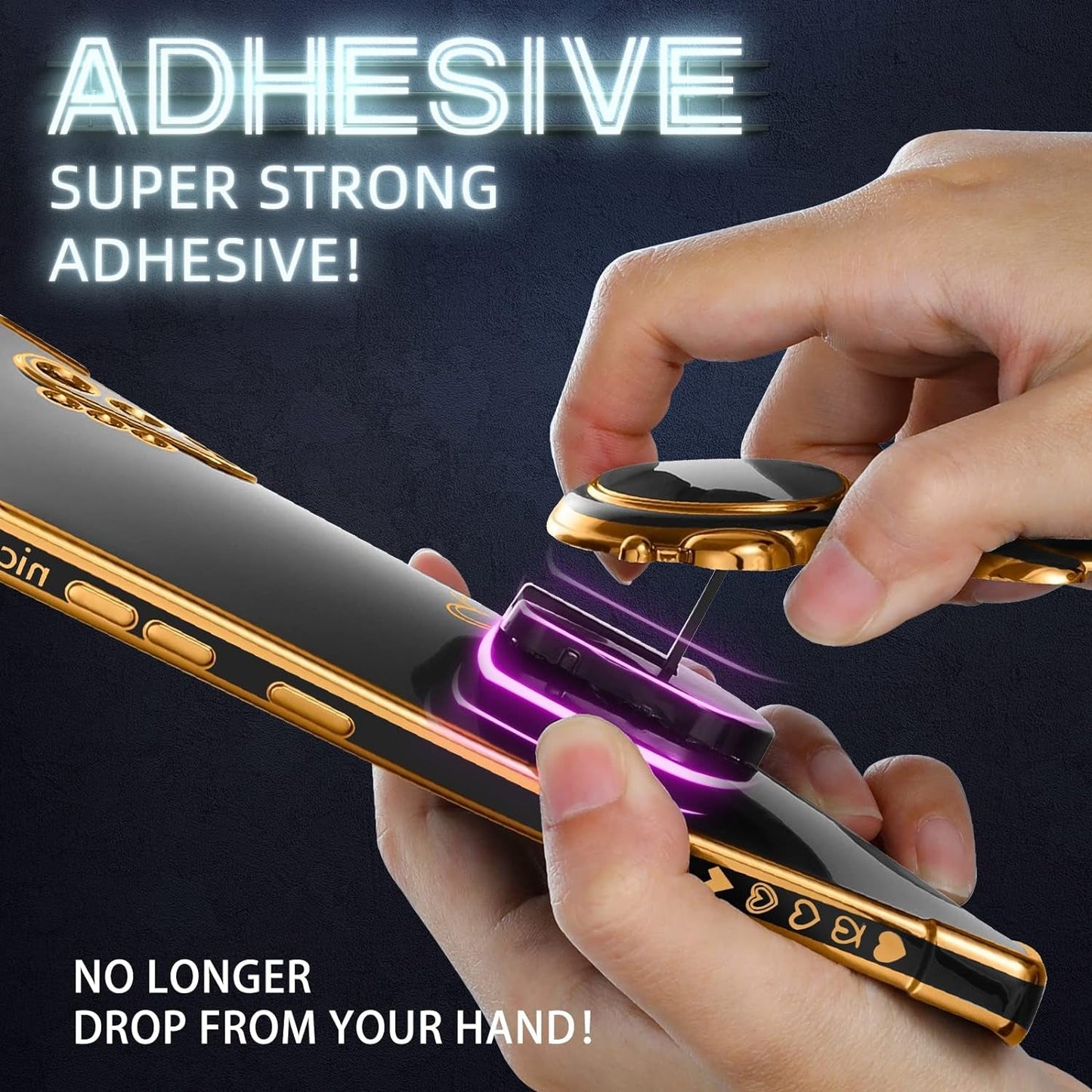 Buleens for Samsung Galaxy S22 plus Case with Astronaut Stand, Women Girls for Galaxy S22 plus Cases, Girly Cute 6D Outer Space Heart Pattern Phone Cover for S22 plus 6.6 Inch Black