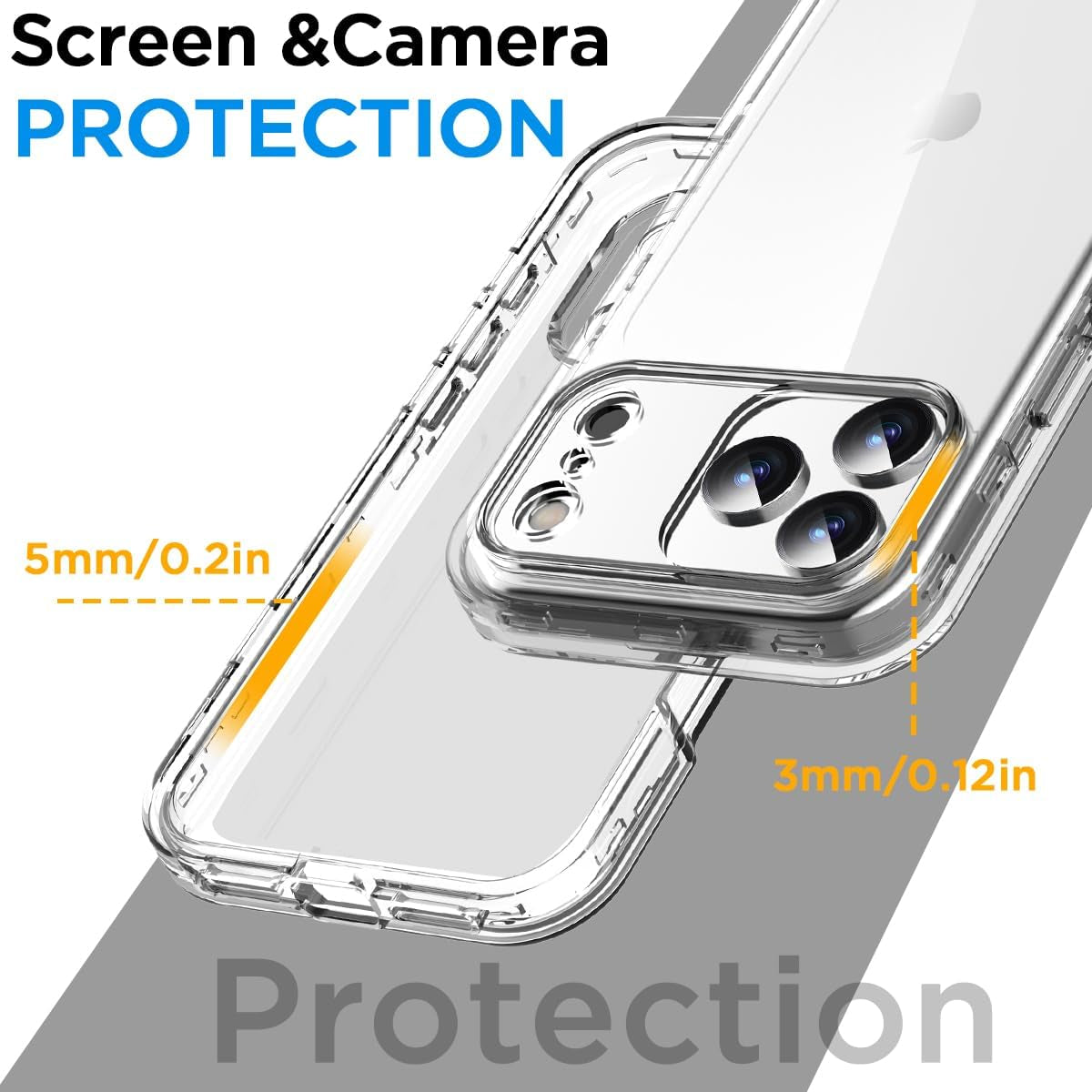 Aicase for Iphone 17 Pro Max Clear Case(6.9"),Heavy Duty Drop Protection Full Body Rugged Shockproof/Dust Proof 3-Layer Military Protective Tough Durable Phone Cover for Iphone 17 Pro Max 2025_59