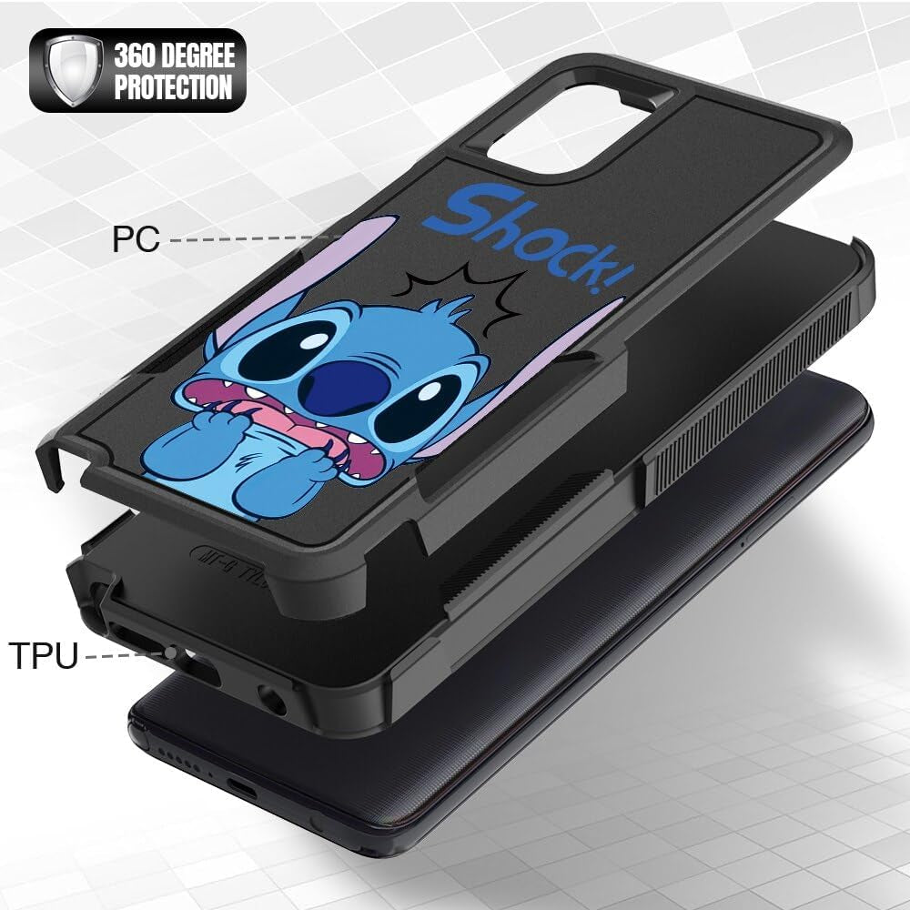 Heavy Duty Phone Case for Motorola Moto G Stylus 5G 2022 Case 6.8",Cartoon Anime Character Black Cover Full Body Rugged Shockproof Protective Funda for Women Men for Motorola G Stylus 5G 2022