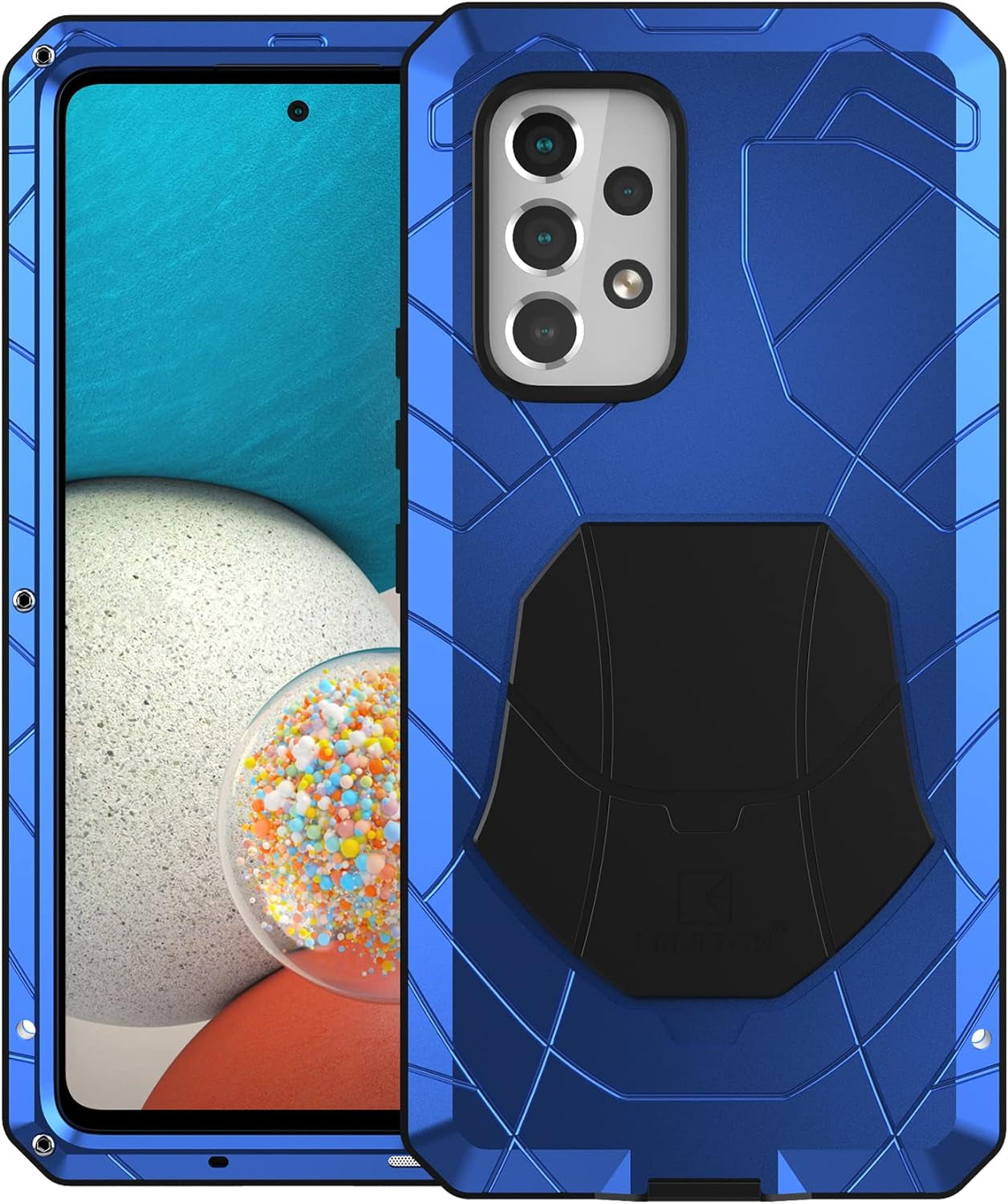 For Galaxy A53 5G Metal Case,A53 5G Heavy Duty Protective Case,Hard Cover Armor Silicone Rugged Bumper Shockproof Defender Rubber for Samsung Galaxy A53 5G 2022 (Blue)