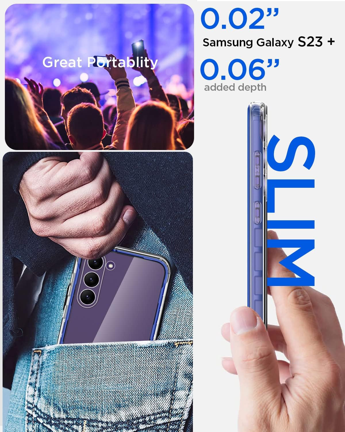 Aicase for Samsung Galaxy S23 plus Case Clear Full Body Rugged With[Tempered Screen Protector] Bumper Slim Soft Silicone Heavy Duty Protection Shockproof Cover for Samsung S23 plus Case 6.6" 2023_3