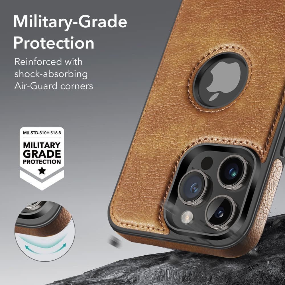 DOGODON Design Compatible with Iphone 15 Pro Case Luxury Leather Business Vintage Slim Non-Slip Soft Grip Shockproof Protective Cover (2023) 6.1 Inch (Brown)  DOGODON   