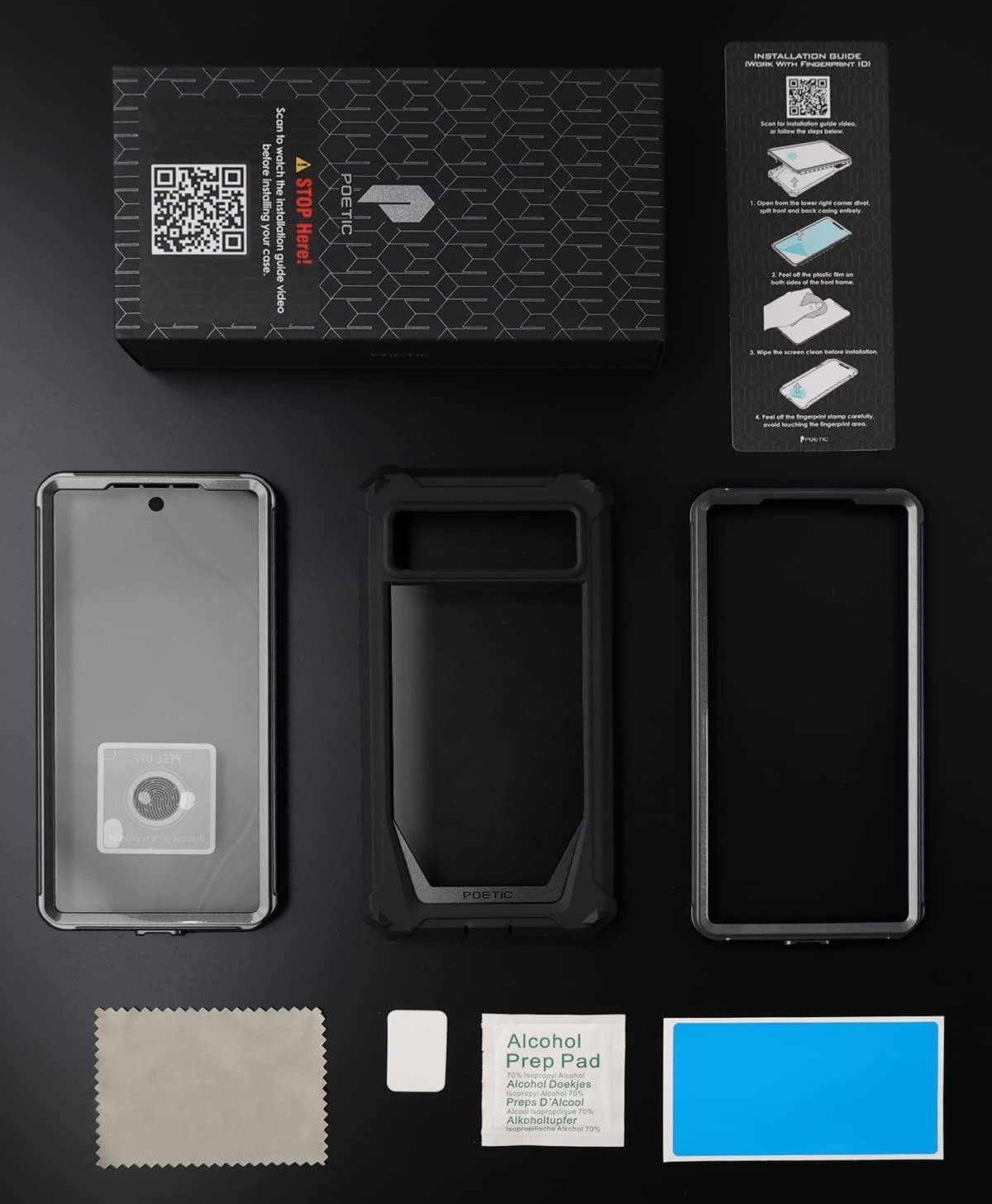 Poetic Guardian Series Case [Mil-Grade Drop Tested] Designed for Google Pixel 6 5G, Built-In Screen Protector Work with Fingerprint ID, Full Body Hybrid Shockproof Rugged Cover Case, Black/Clear  Poetic   