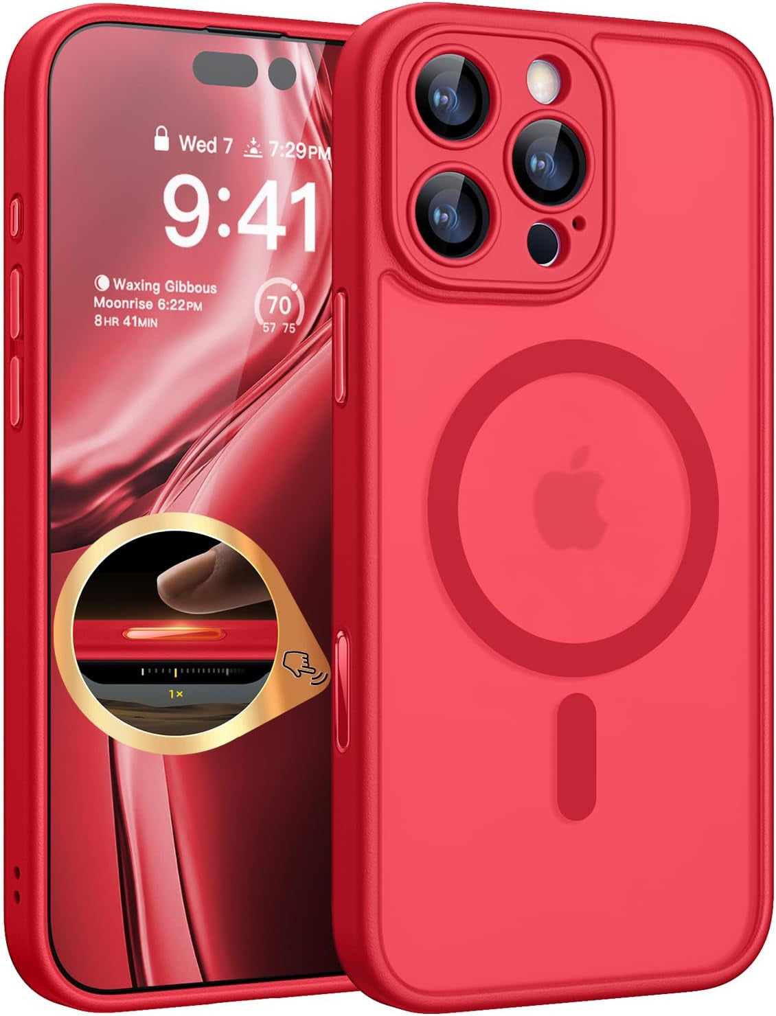 CANSHN 360° Spin Magnetic Stand for Iphone 17 Pro Max Case with Camera Control [Full Camera Protection] [Compatible with Magsafe] Translucent Matte Shockproof Protective Phone Cover 6.9" -Deep Purple