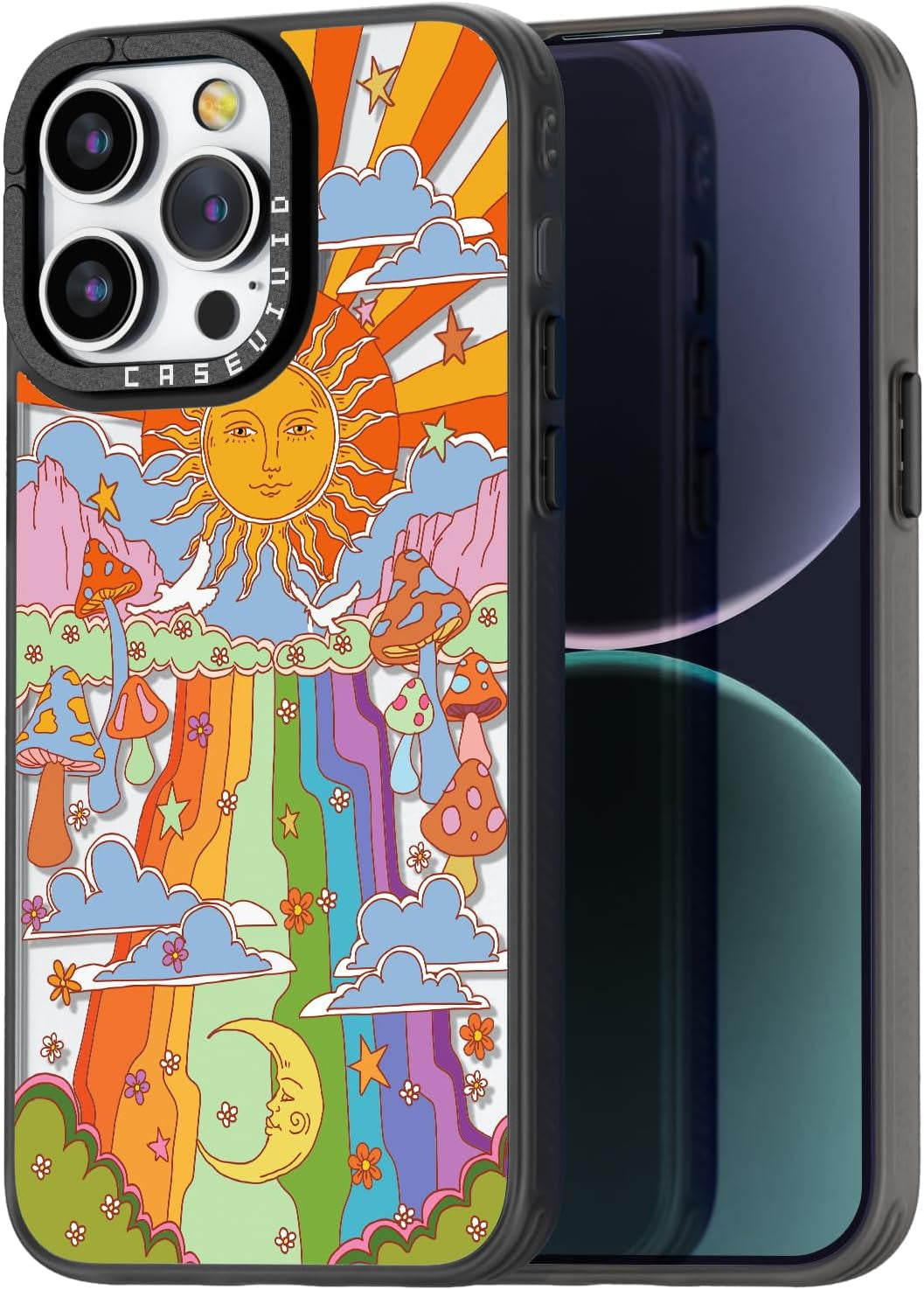 Casevivid Compatible for Iphone 15 Pro Case Cute Aesthetic - Durable Fashion Funny Phone Case - Girly Butterfly Pattern Print Cover Design for Woman Girl 6.1 Inches Black  CASEVIVID   