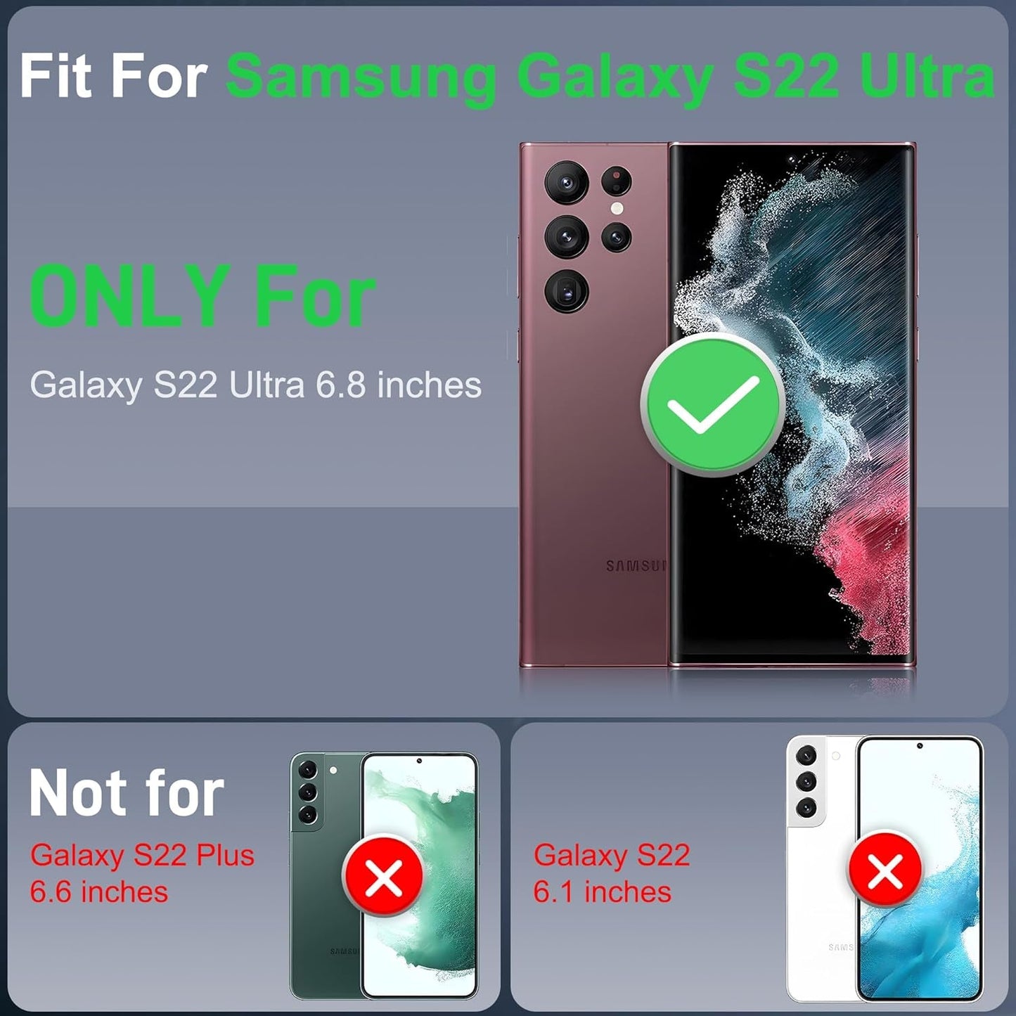 ATUMP for Samsung Galaxy S22 Ultra Case with (2 Pcs) HD Screen Protector, Heavy Duty Shockproof with 360° Rotation Metal Kickstand [Military Grade] Protective Case for S22 Ultra, Blue