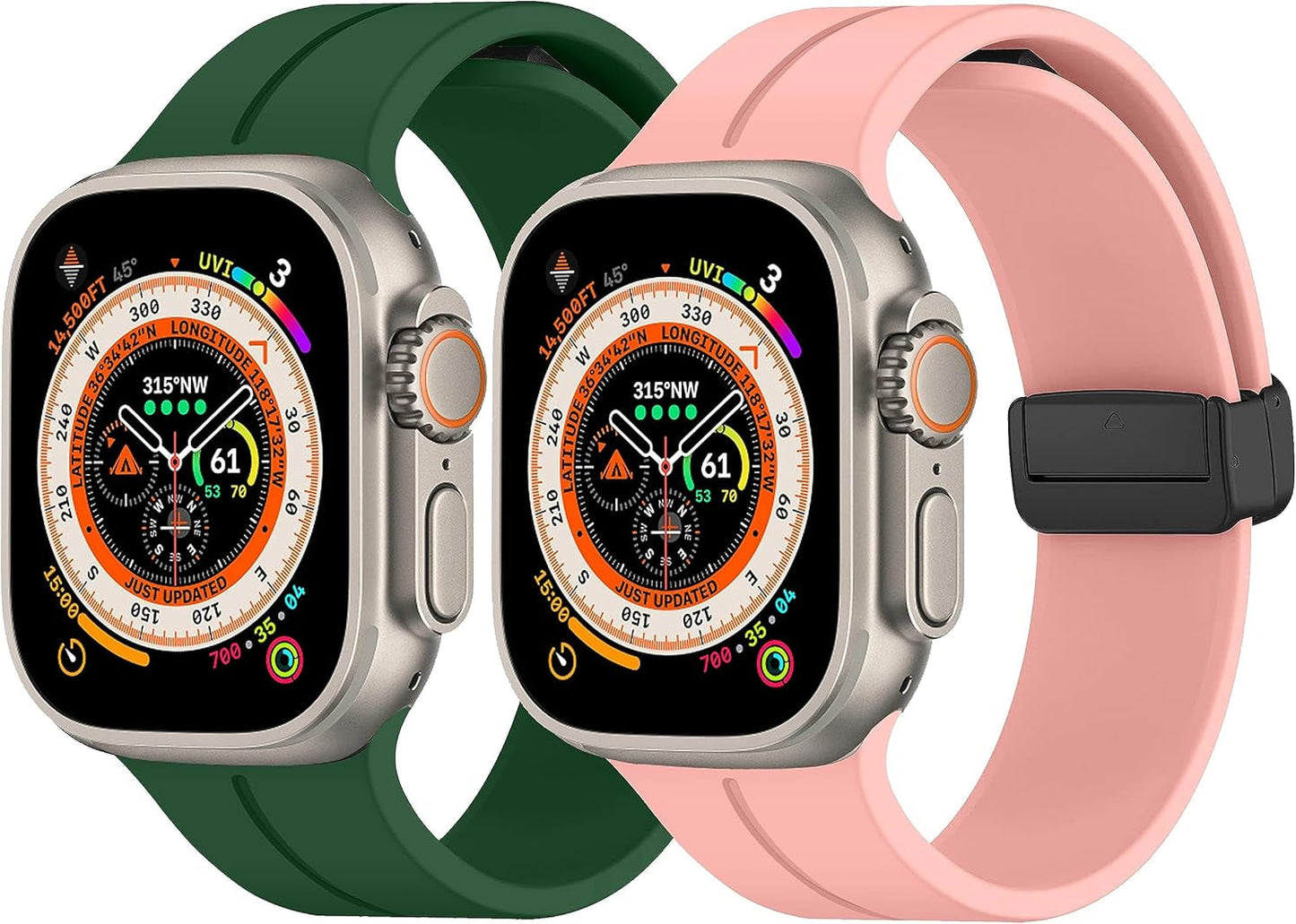 Bands for Apple Watch Strap Magnetic Lock 49Mm 45Mm 44Mm 42Mm 41Mm 40Mm 38Mm, Soft Silicon Sports Straps Compatible with Iwatch SE SE2 Series 8 7 6 5 4 3 2 1 [Watch NOT Included]