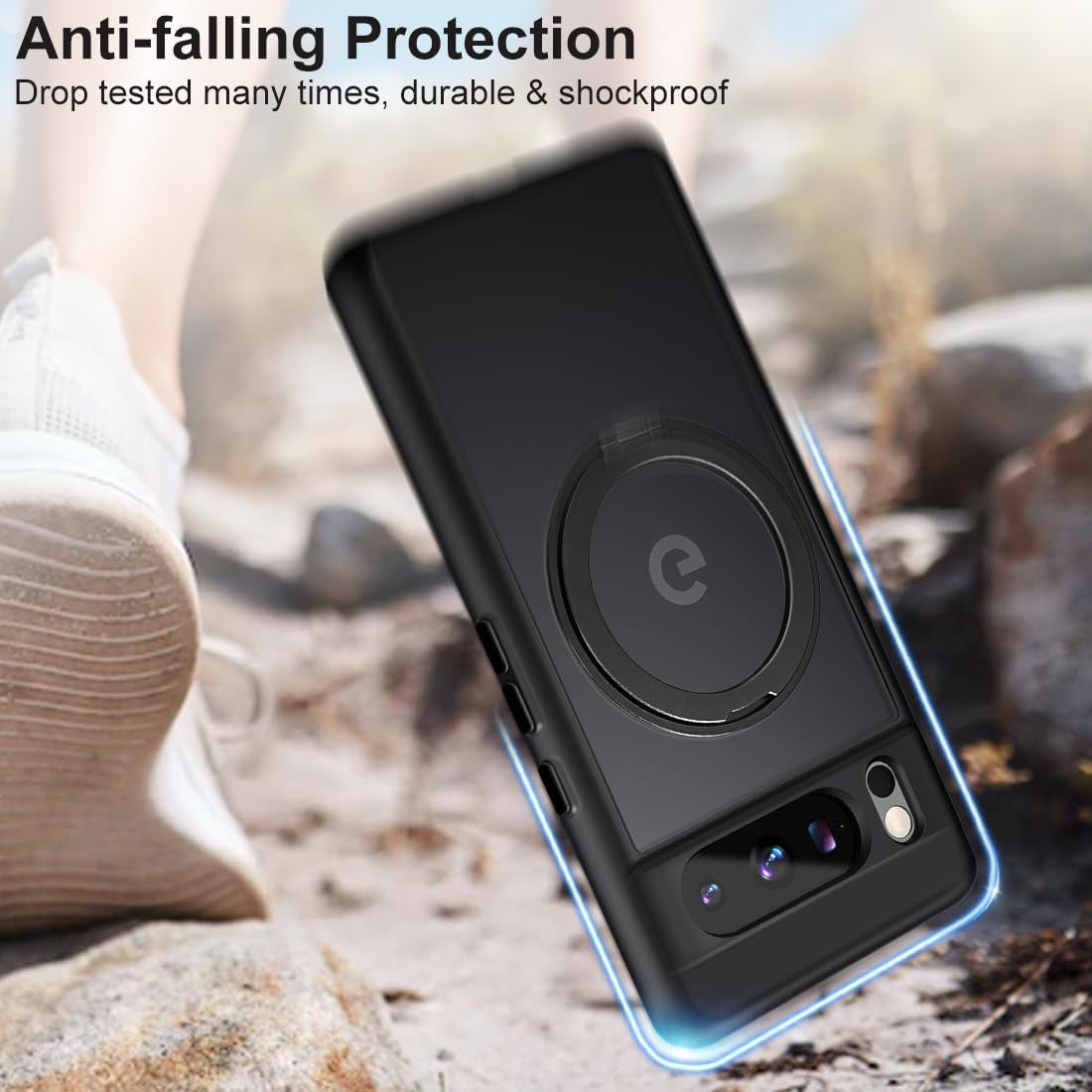For Google Pixel 8 Pro Magnetic Case Compatible with Magsafe [Invisible Kickstand] Shockproof Anti-Fingerprint Matte Translucent Cover Protective Phone Case for Pixel 8 Pro 5G (Black)  Shenzhenshi Nuofeifan Electronic Commerce Co., Ltd   