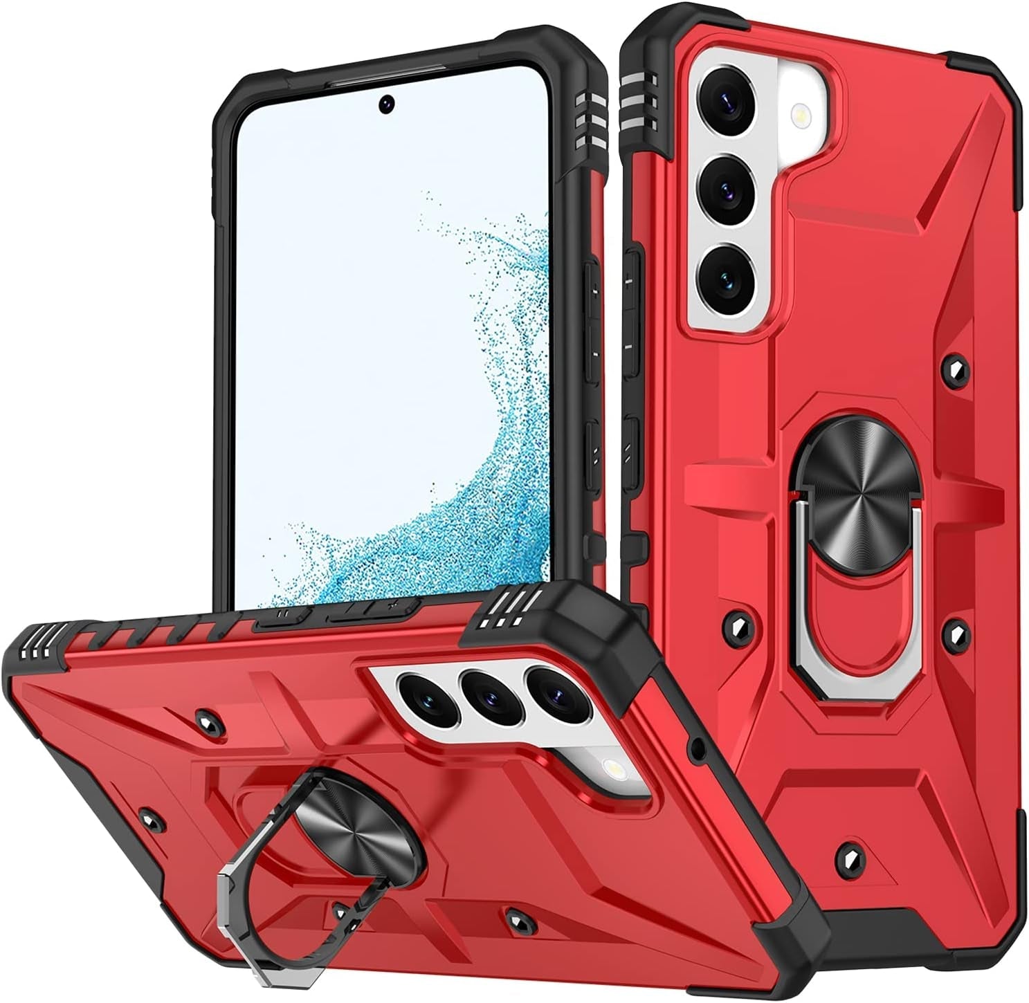 Case for Samsung Galaxy S22 plus Case Galaxy S22+ Case Military Grade Drop Case with Kickstand Ring Magnetic Holder Shockproof Protective for Galaxy S22 plus S22+ Phone Case (Midnight Green)