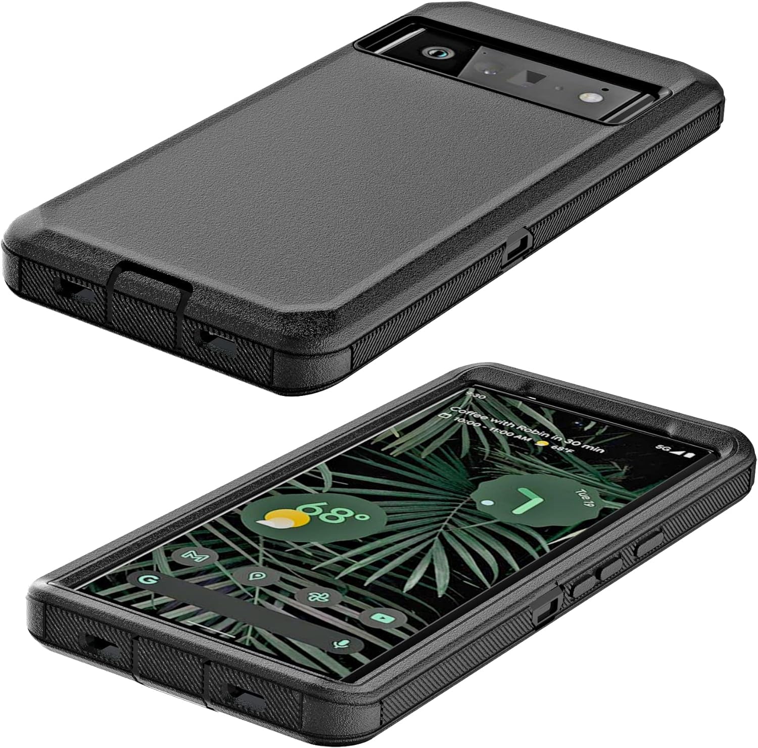 Anloes Case for Google Pixel 6, Pixel 6 Phone Case Heavy Duty Shockproof Dustproof Rugged Defender Protective, 3 in 1 Bumper Cover for Pixel 6 5G Black(Without Screen Protector)  Anloes   