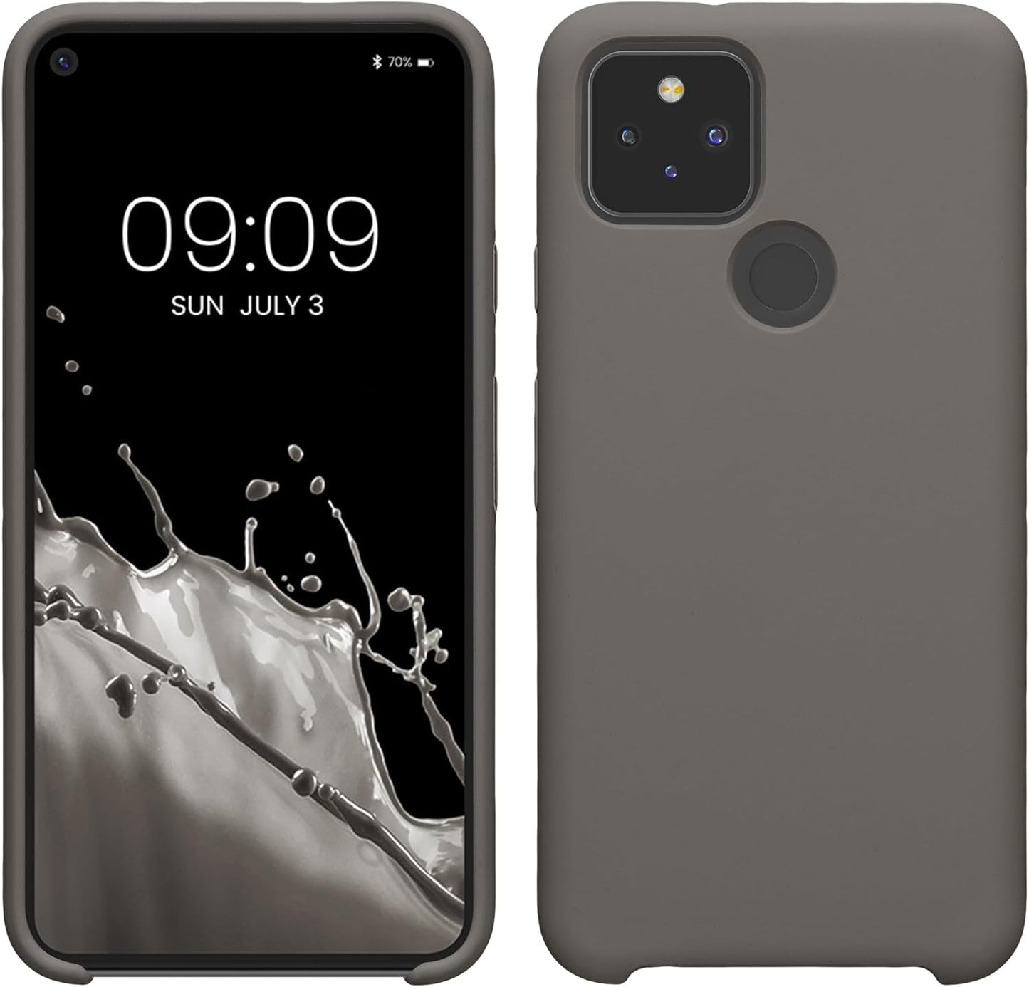 Kwmobile Case Compatible with Google Pixel 5 Case - TPU Silicone Phone Cover with Soft Finish - Blue Reef  KW-Commerce Black Matte  