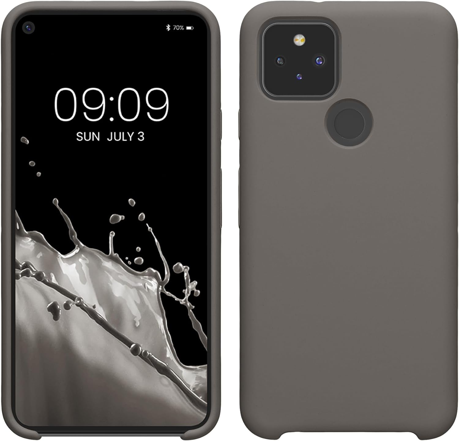 Kwmobile Case Compatible with Google Pixel 5 Case - TPU Silicone Phone Cover with Soft Finish - Blue Reef  KW-Commerce Black Matte  