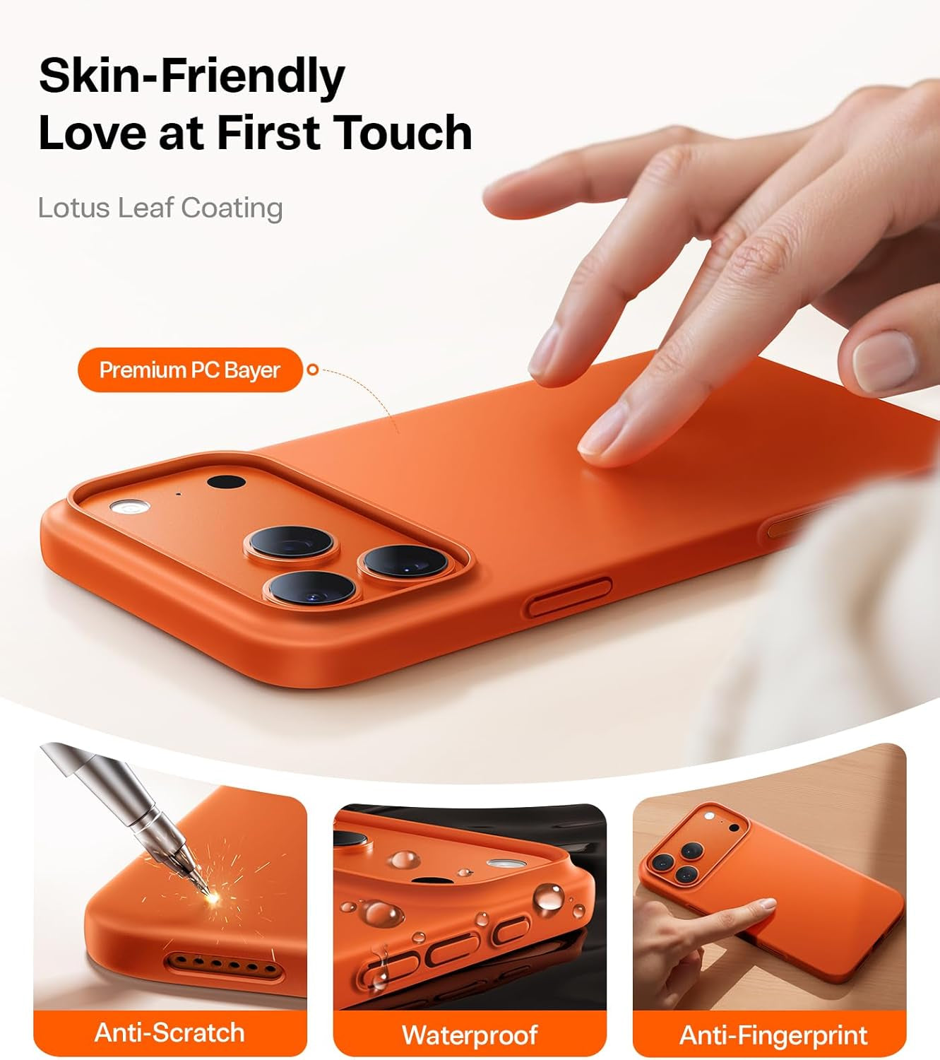 TORRAS Slim Fit for Iphone 17 Pro Max Case, Ultra Thin 17 Pro Max Case, Lightweight Matte Anti-Scratch Hard PC Cover Phone Case for Iphone 17 Pro Max 6.9 Inch,Cosmic Orange
