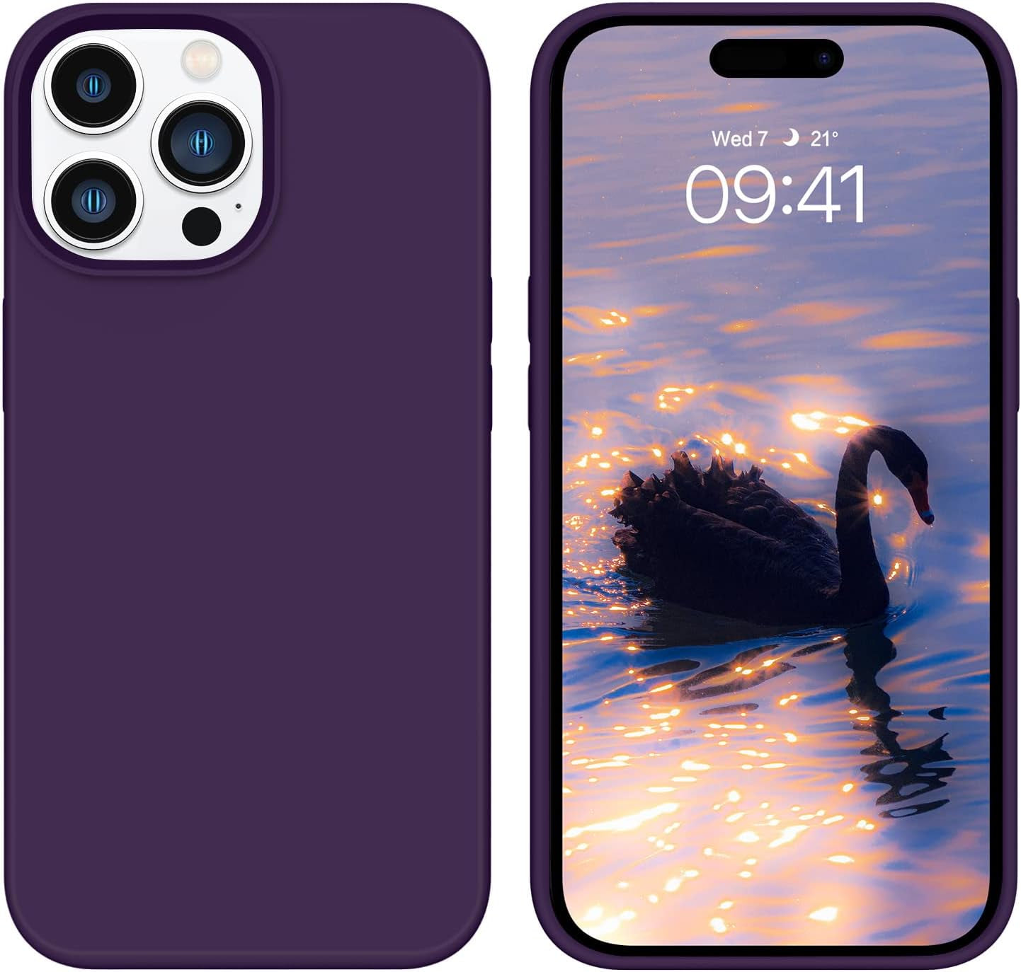 BENTOBEN for Iphone 14 Pro Max Case, Soft Silicone Gel Rubber Bumper Microfiber Lining Hard Back Shockproof Protective Phone Cover for Iphone 14 Pro Max 6.7", Copper Green  BENTOBEN T026-Deep Purple  