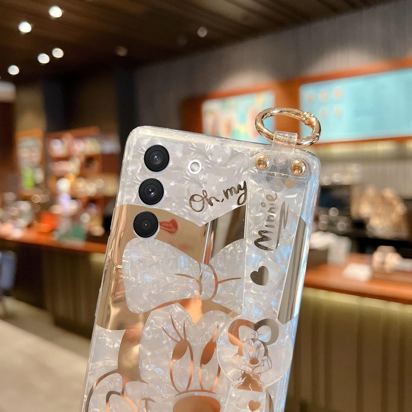 For Galaxy S22 plus Case Wrist Band Kickstand Cover Ultra Slim IMD Animal Pattern Shockproof Protection Holder Cover for Samsung Galaxy S22 plus (Cartoon Characters)