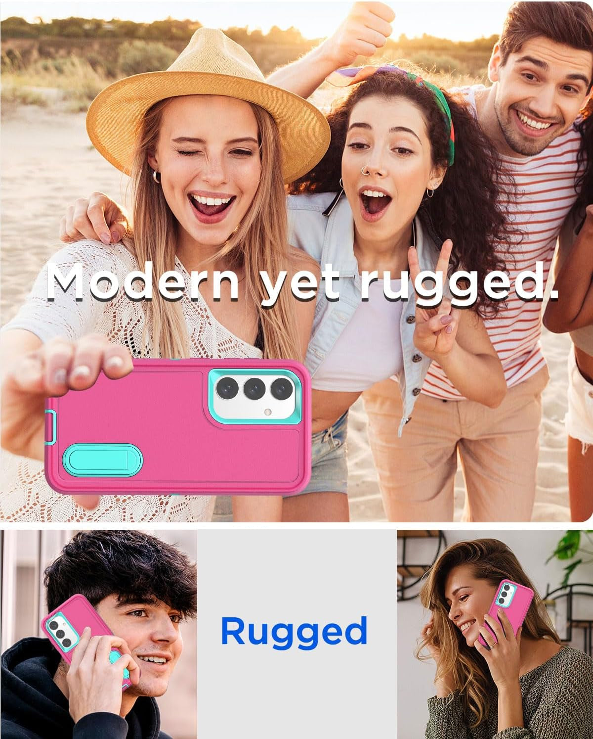 Aicase for Samsung Galaxy S24 Case 5G Built-In Stand with Glass Screen Protector,Heavy Duty Drop Protection Full Body Rugged Shockproof Military Protective Tough Durable Cover for Galaxy S24_6