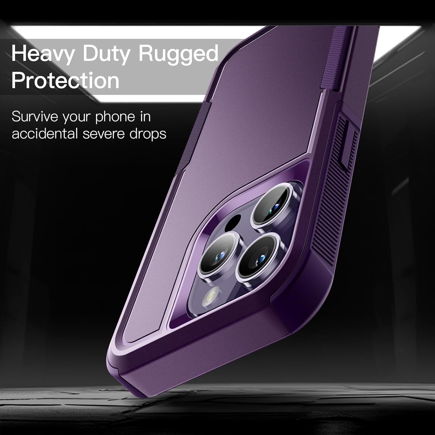 Jetech Case for Iphone 14 Pro Max 6.7-Inch, Heavy Duty Dual-Layer Rugged Protection, Shockproof Protective Tough Phone Cover with Matte Back (Deep Purple)  JETech   