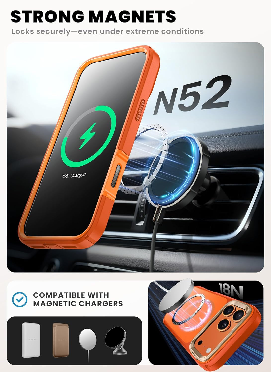 I-Blason for Iphone 17 Pro Max Case Magsafe with Stand [9H+ Tempered Glass Screen Protector] [Camera Control Button Cover] Military-Grade Protection Full-Body Heavy Duty Magnetic Case, Coral