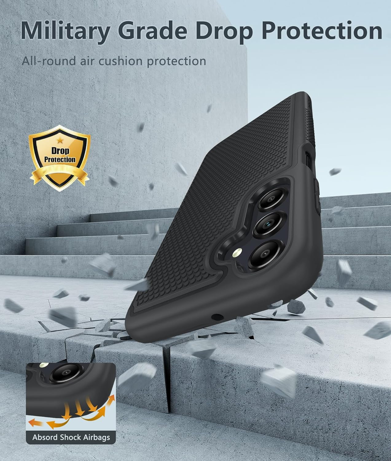 FNTCASE for Samsung Galaxy A25 Case: Galaxy A25 5G Phone Case Dual Layer Protective Phone Cover Rugged Full Body Drop Protection Shockproof Phone Case(Black)