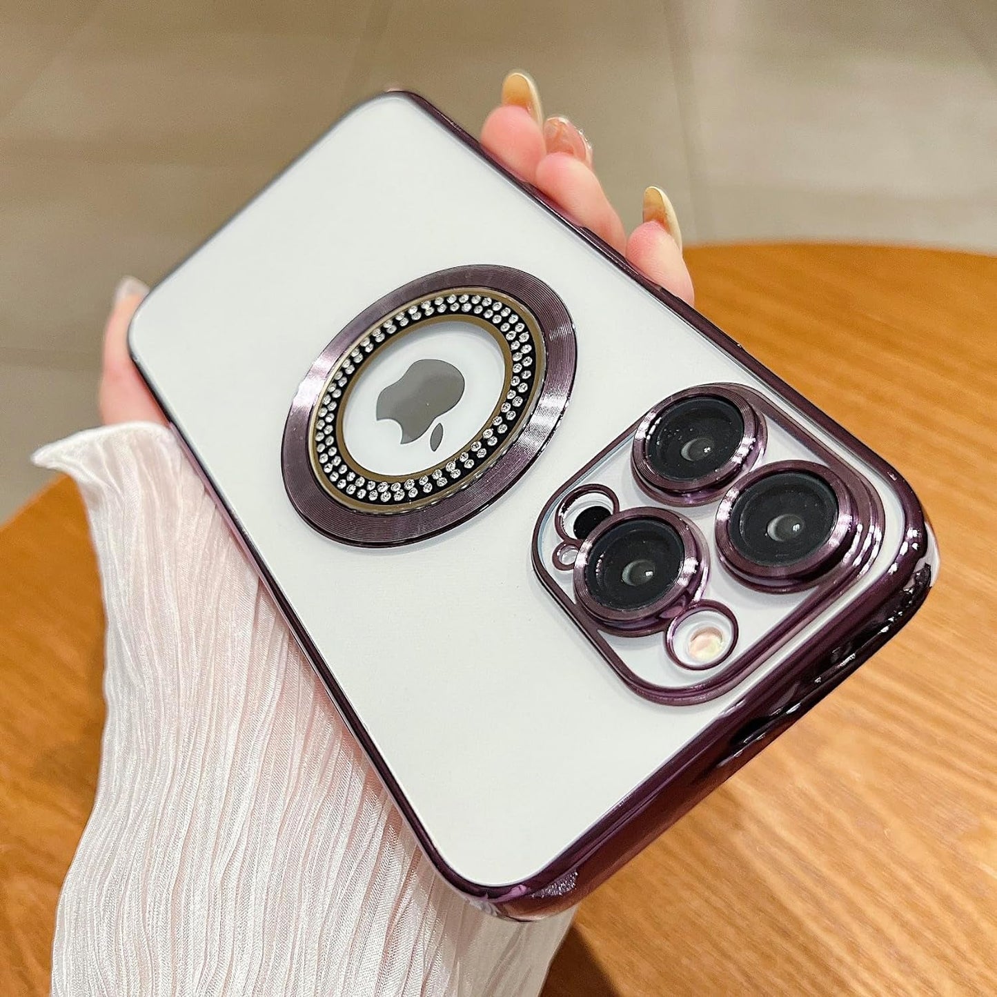 Misscase for Iphone 14 Pro Max Magnetic Clear Case Compatible with Magsafe,Full Protection Slim Shockproof Anti-Scratch Case with Camera Lens Protector Logo View Dust-Proof Net for Women Purple  Misscase   