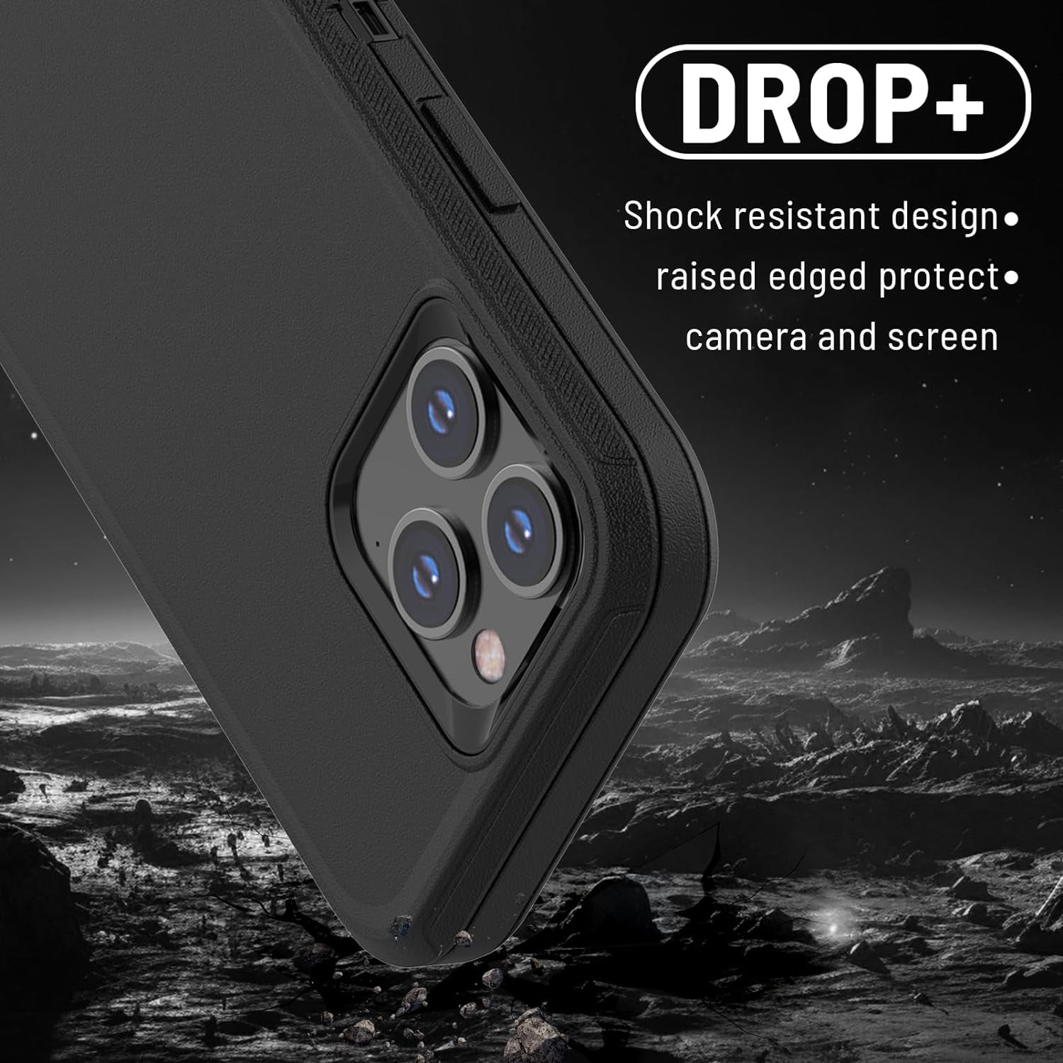 Pdxox Heavy Duty Case for Iphone 15 Pro Max,3-Layer Military Protection Drop Protective Shockproof Full Body Protection Wireless Charging Tough Case for Iphone 15 Pro Max (Black)  pdxox   
