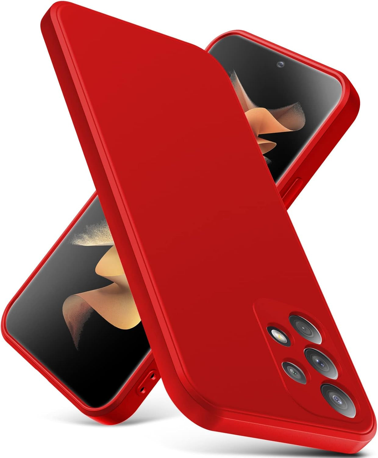 For Samsung Galaxy A53 5G Case, Thin Liquid Silicone Case,Shockproof,Slim Thin Phone Case for Galaxy A53 5G, Full Body Screen Camera Protective Cover-Red 2-Sam A53-03