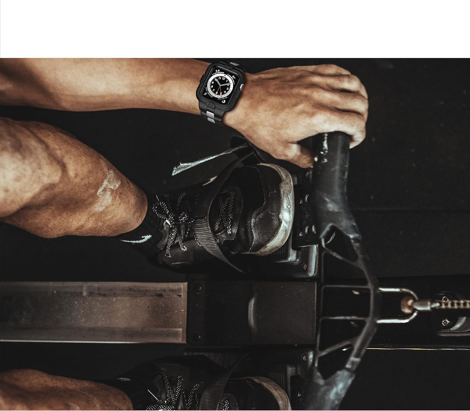 GELISHI Compatible with Apple Watch Band 45Mm 44Mm 42Mm 41Mm 40Mm 38Mm, Men Sport Bands Rugged Case for Watch Series 9 8 7/Series 6 SE 5 4 3