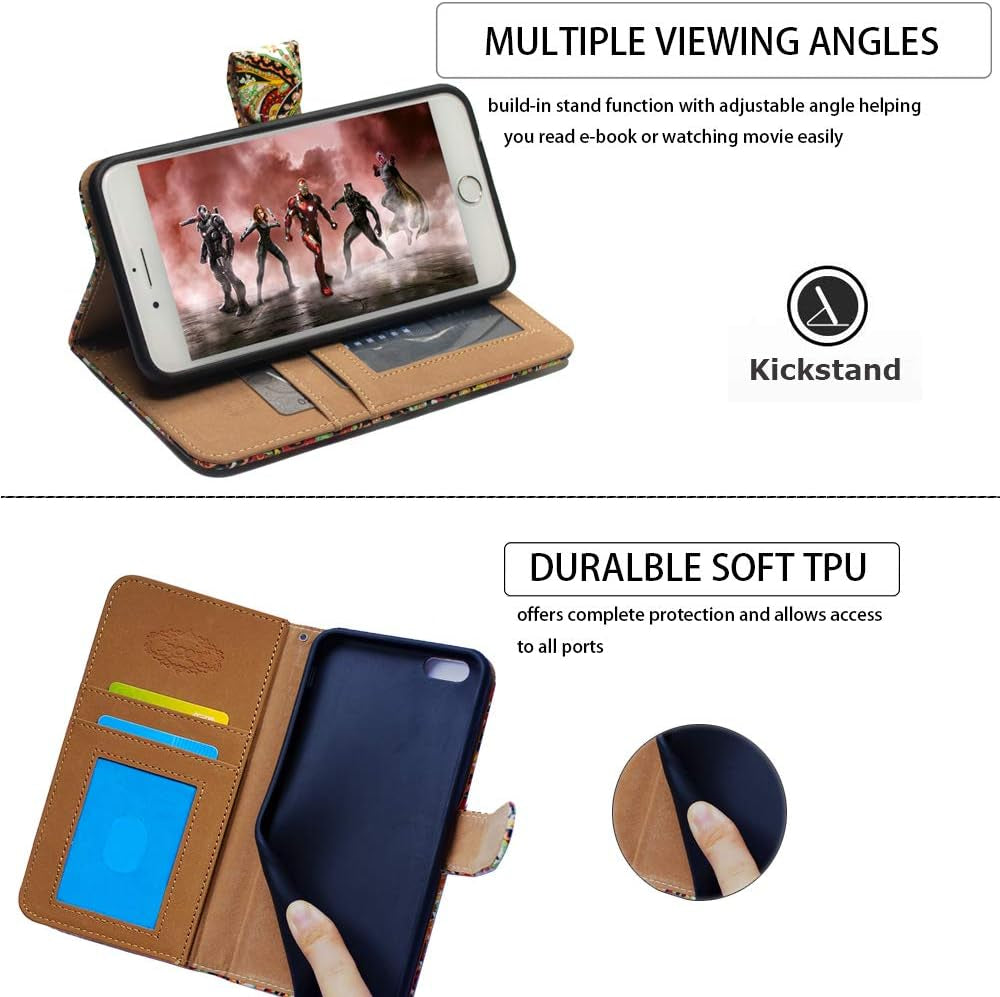 Bcov Galaxy A53 Case, Black Bird Green Leather Flip Phone Case Wallet Cover with Card Slot Holder Kickstand for Samsung Galaxy A53 5G