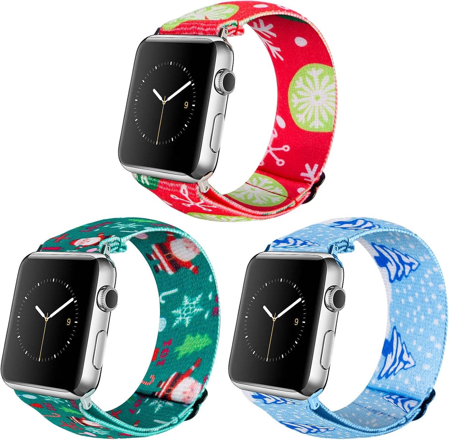 Dsytom 3 Pack Elastic Band Compatible with Apple Watch Bands 38Mm 41Mm 40Mm 42Mm 44Mm 45Mm 49Mm, Adjustable Stretchy Nylon Bands for Iwatch Series 9 Ultra 2 8/7/6/5/4/3/2/1 SE Strap for Women