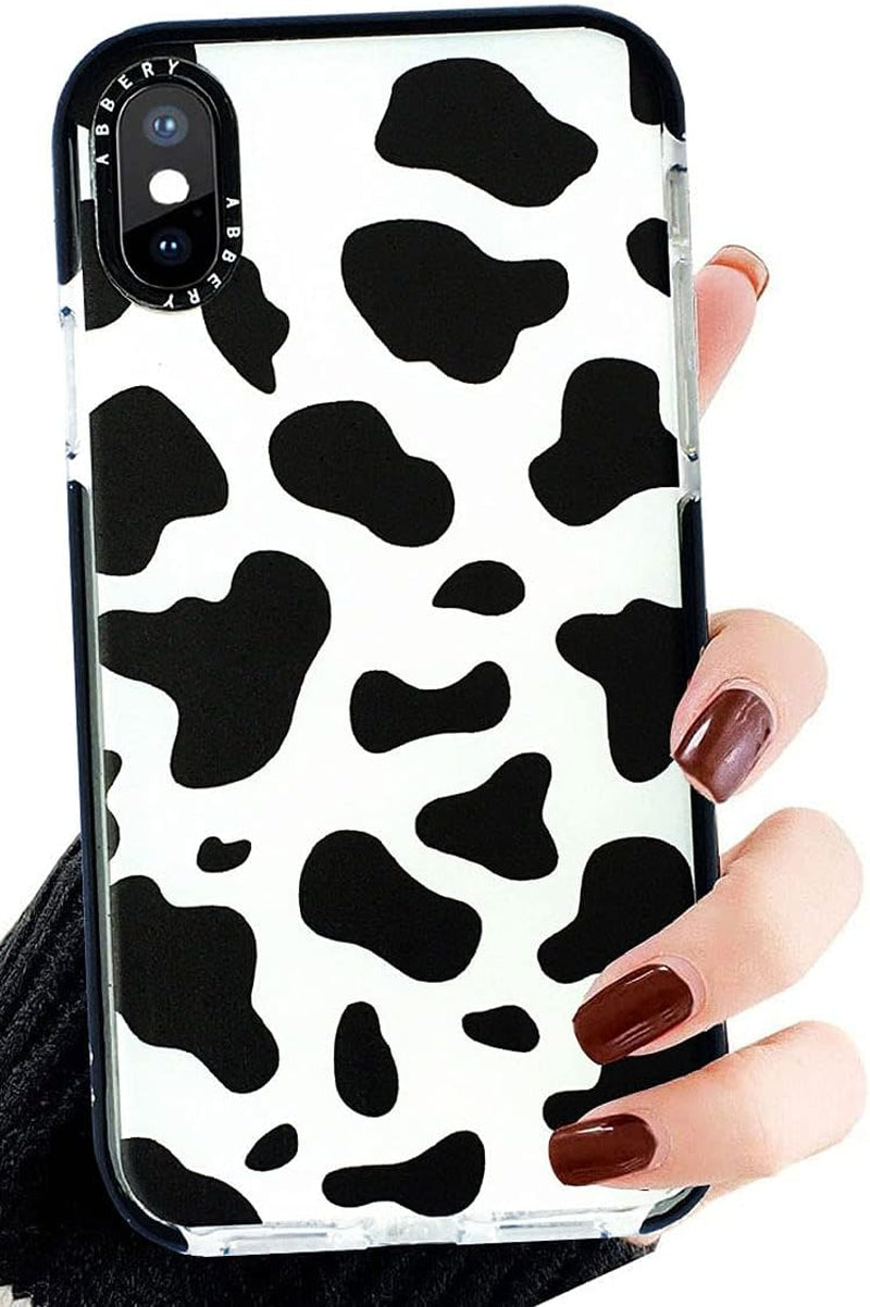 Abbery Designed for Iphone 15 plus Case Cow Print Clear with Design Cow Pattern Cute Durable Silicone TPU Sturdy Shockproof Protective Woman Girls Aessthetic Phone Cover (For Iphone 15 Plus)  Abbery For Iphone X/Xs  