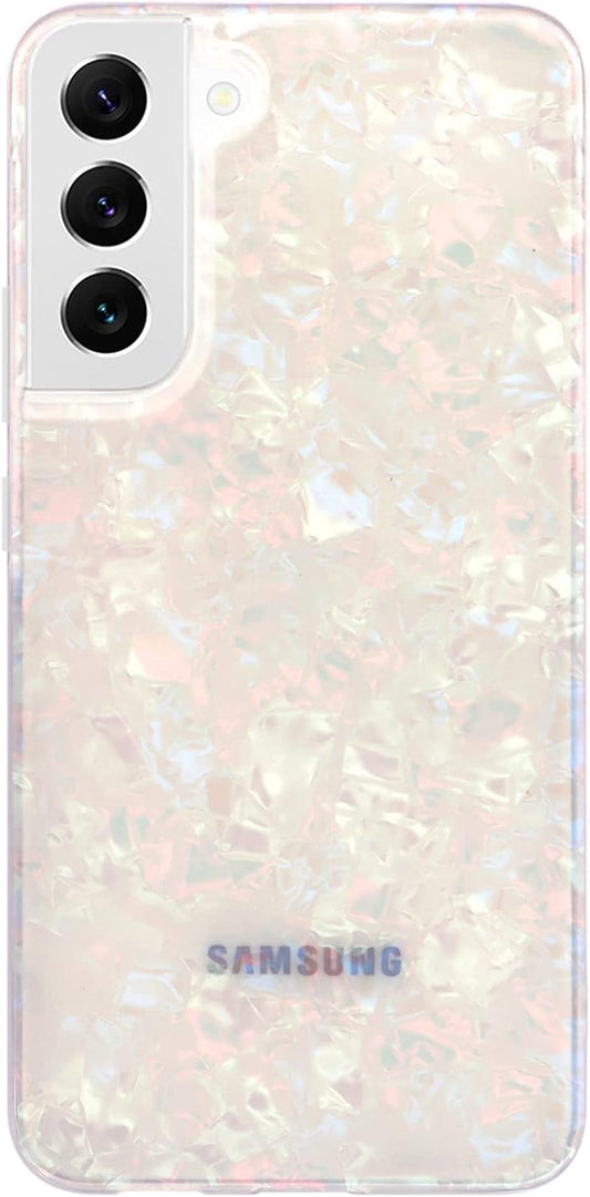 Galaxy S22+ Case Pearl Bling for Girls Women, Cute Luxury Shiny Sparkle Glitter Iridescent Opal Pattern Clear TPU Slim Cover Case Shell Compatible with Samsung Galaxy S22 plus 6.6" - Colorful