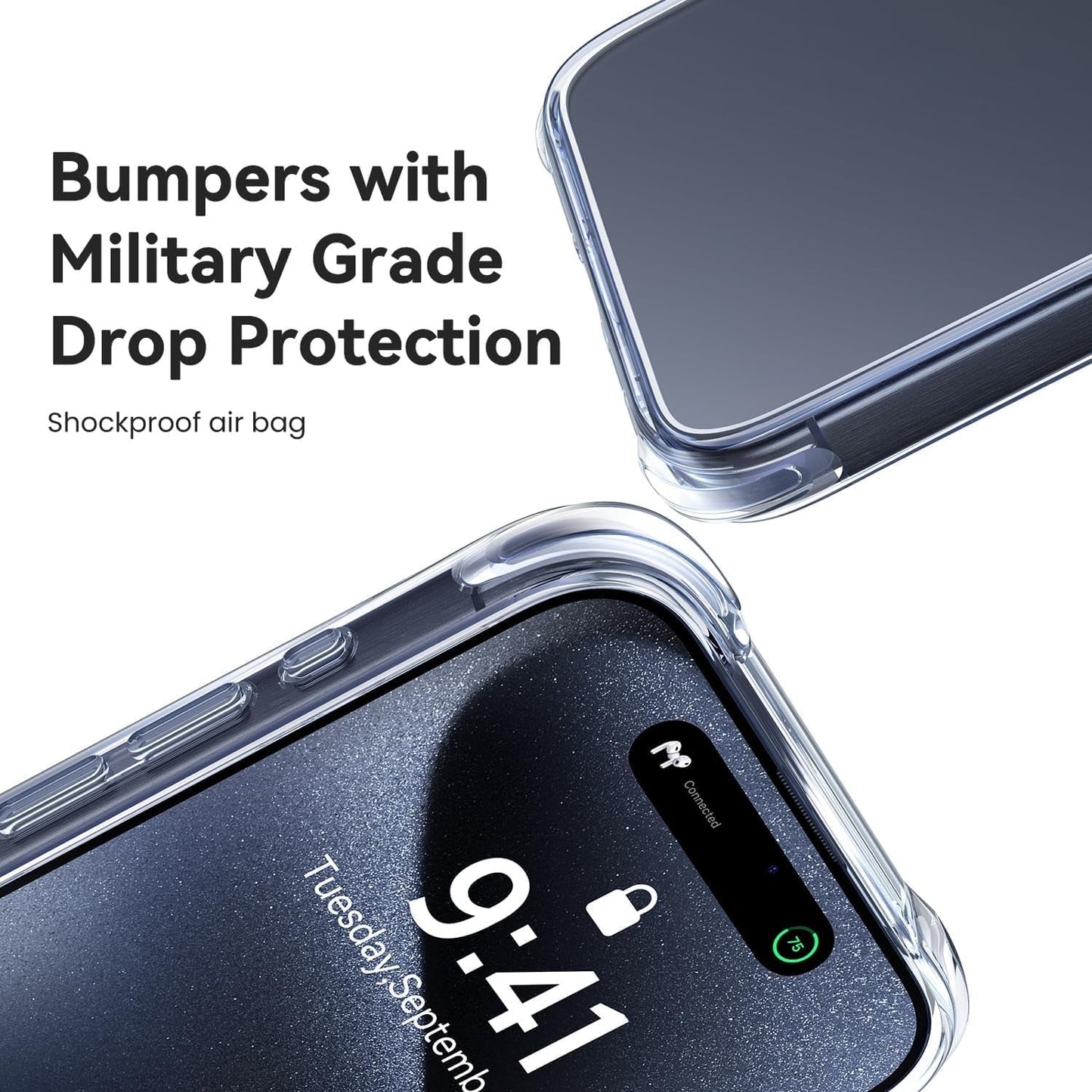 Mkeke for Iphone 15 Pro Max Case Clear, [Not-Yellowing] with 2X Screen Protector, [Military-Grade Drop Protection] Shockproof Protective Phone Cases 2023  Shenzhen Make Technology Company Limited   