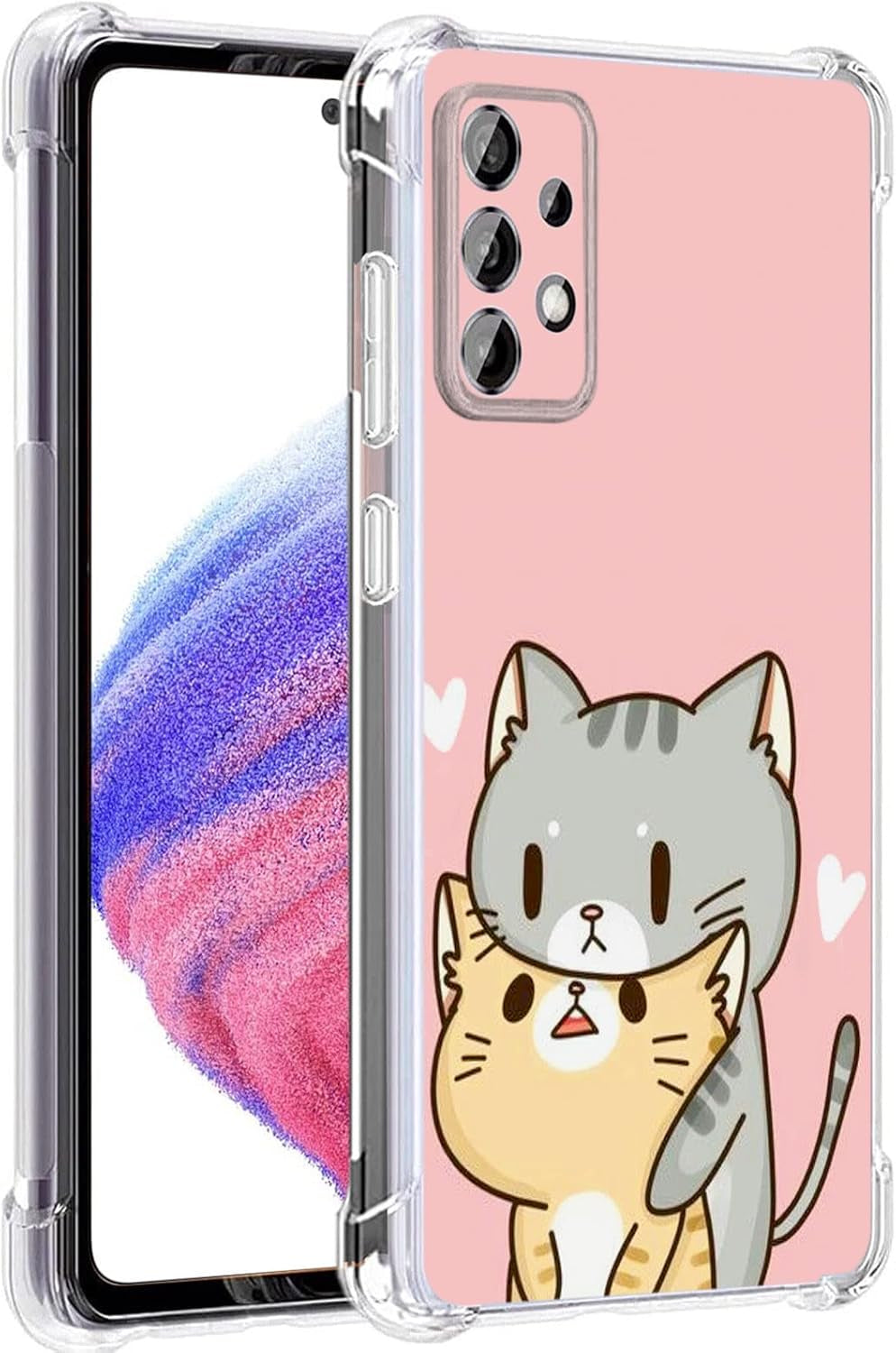 Galaxy A53 5G Case, Plum Blossom Flower Drop Protection Shockproof Case TPU Full Body Protective Scratch-Resistant Cover for Samsung Galaxy A53 5G