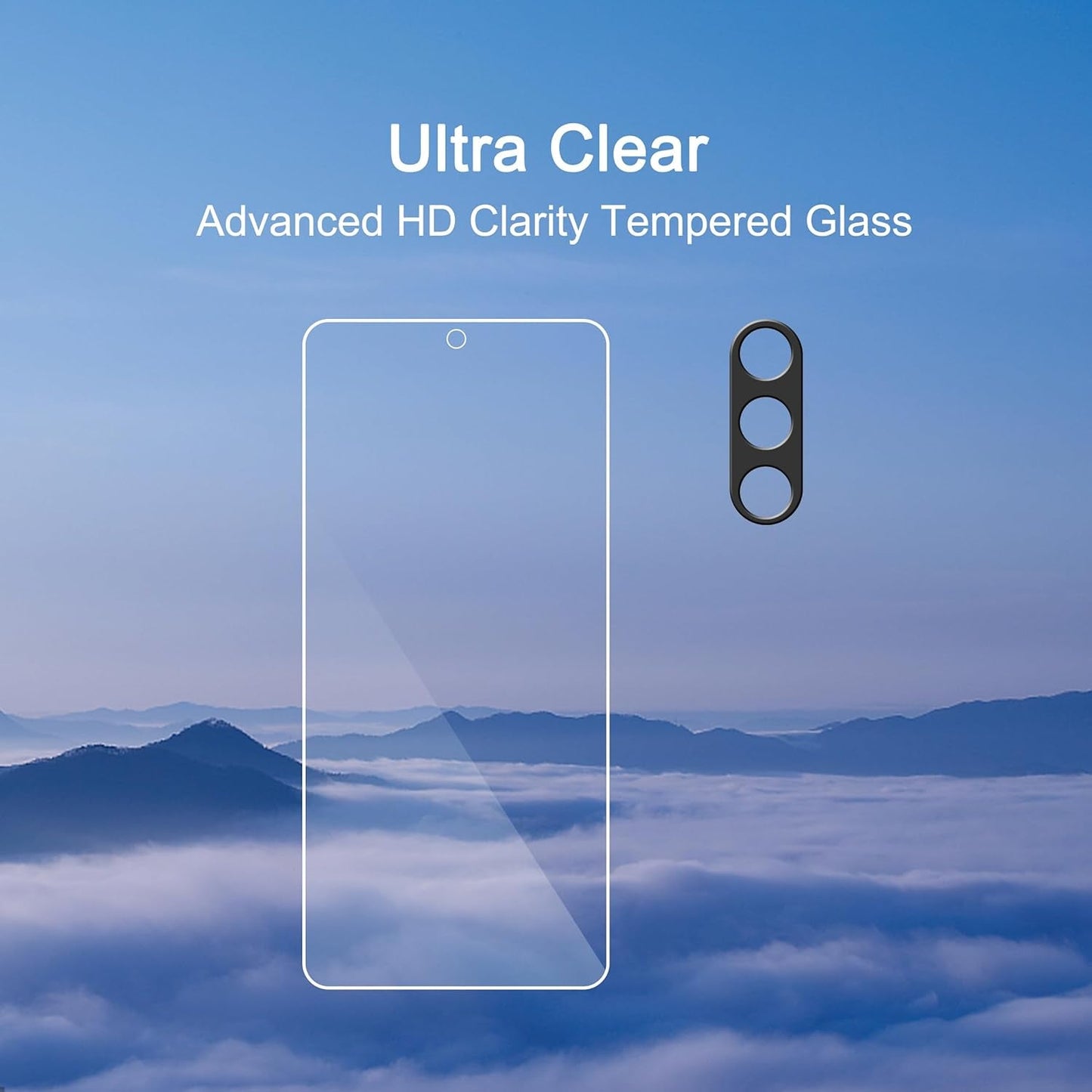 Ailun Glass Screen Protector for Galaxy S24 3 Pack + 3 Pack Camera Lens Tempered Glass Fingerprint Unlock Compatible 0.25Mm Anti-Scratch Case Friendly Clear - HD