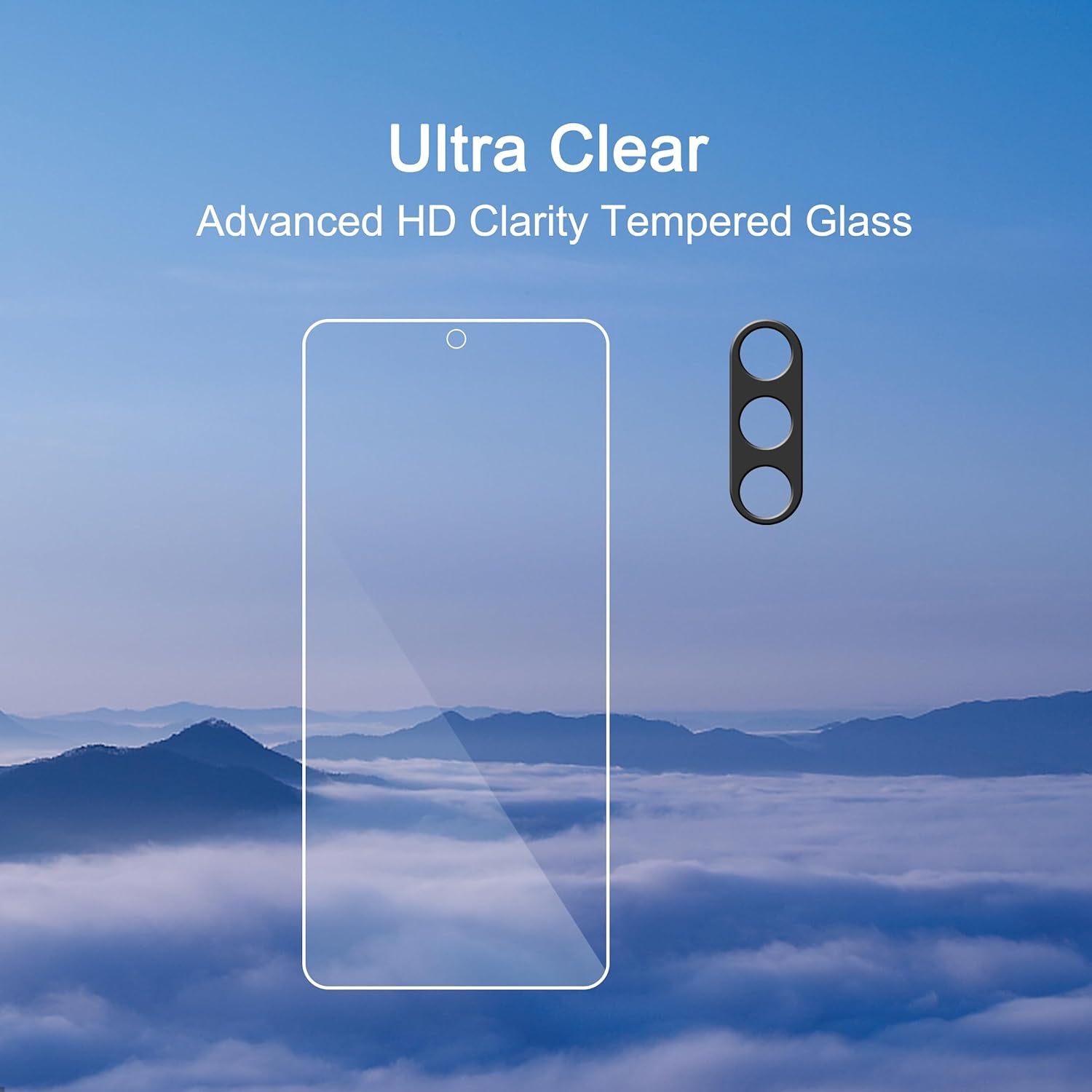 Ailun Glass Screen Protector for Galaxy S24 3 Pack + 3 Pack Camera Lens Tempered Glass Fingerprint Unlock Compatible 0.25Mm Anti-Scratch Case Friendly Clear - HD
