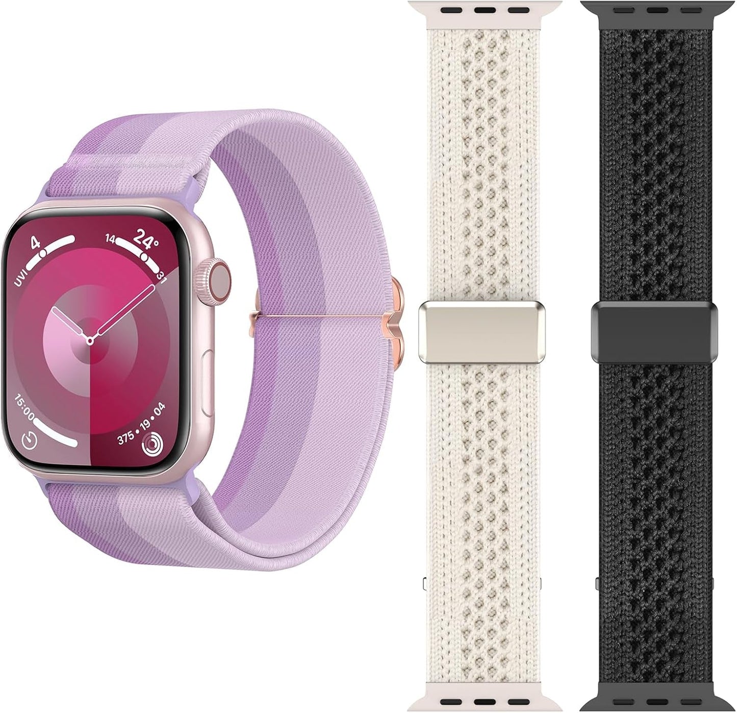 Delidigi Bands Compatible for Apple Watch Band Women 38Mm 40Mm 41Mm,2024 Newest Design Nylon Adjustable Solo Loop Strap for Iwatch Series 9 8 7 6 SE 5 4 3 2 1